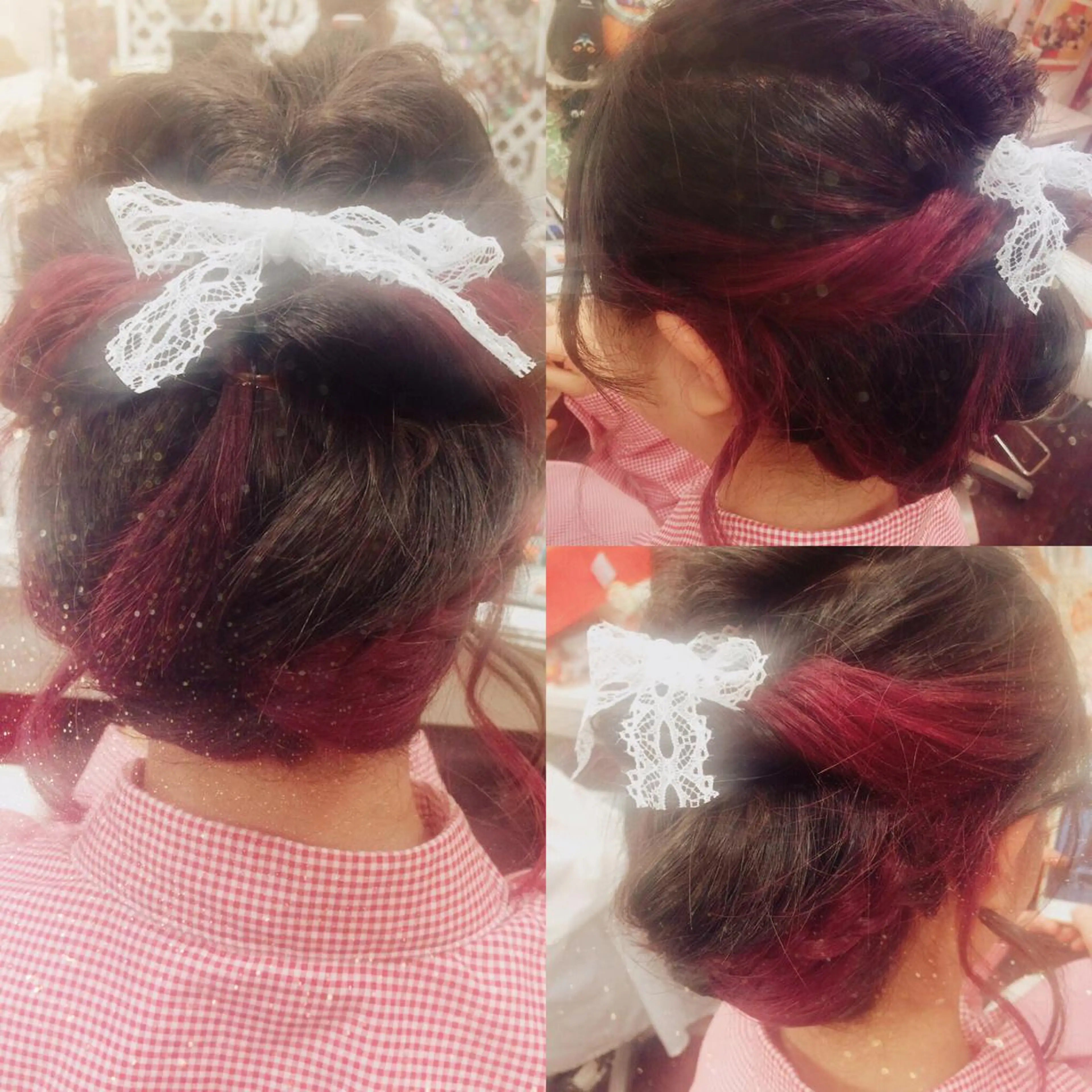 ミディアム ヘアアレンジ 三つ編み 岩谷/ブリーチ 🪽透明感カラーのヘアスタイル