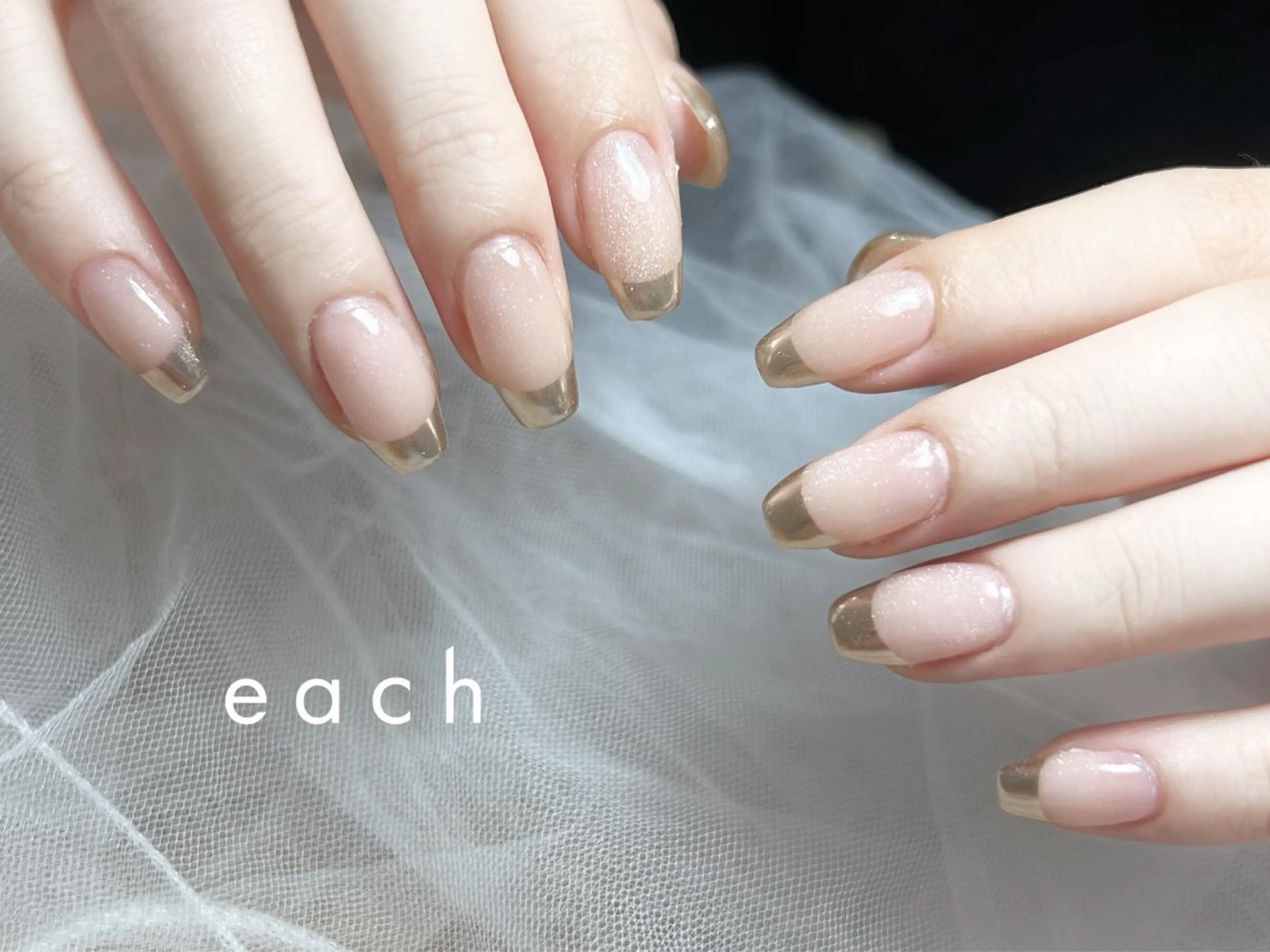 ネイル フレンチネイル ミラーネイル filon nail所属・filon nail kanako🕊のネイルデザイン