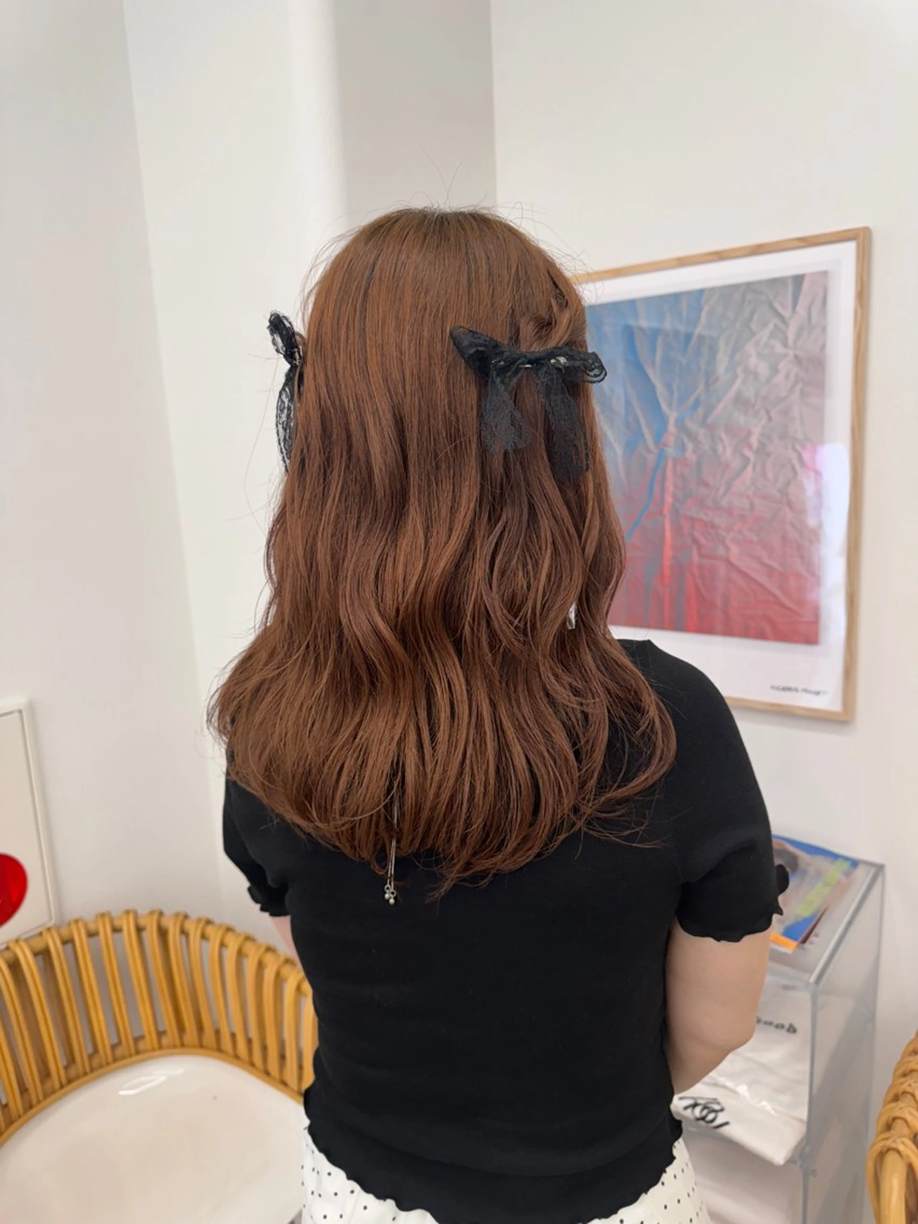 セミロング ヘアカラー 透明感カラー🫧⌇ AO🫐🩵のヘアスタイル