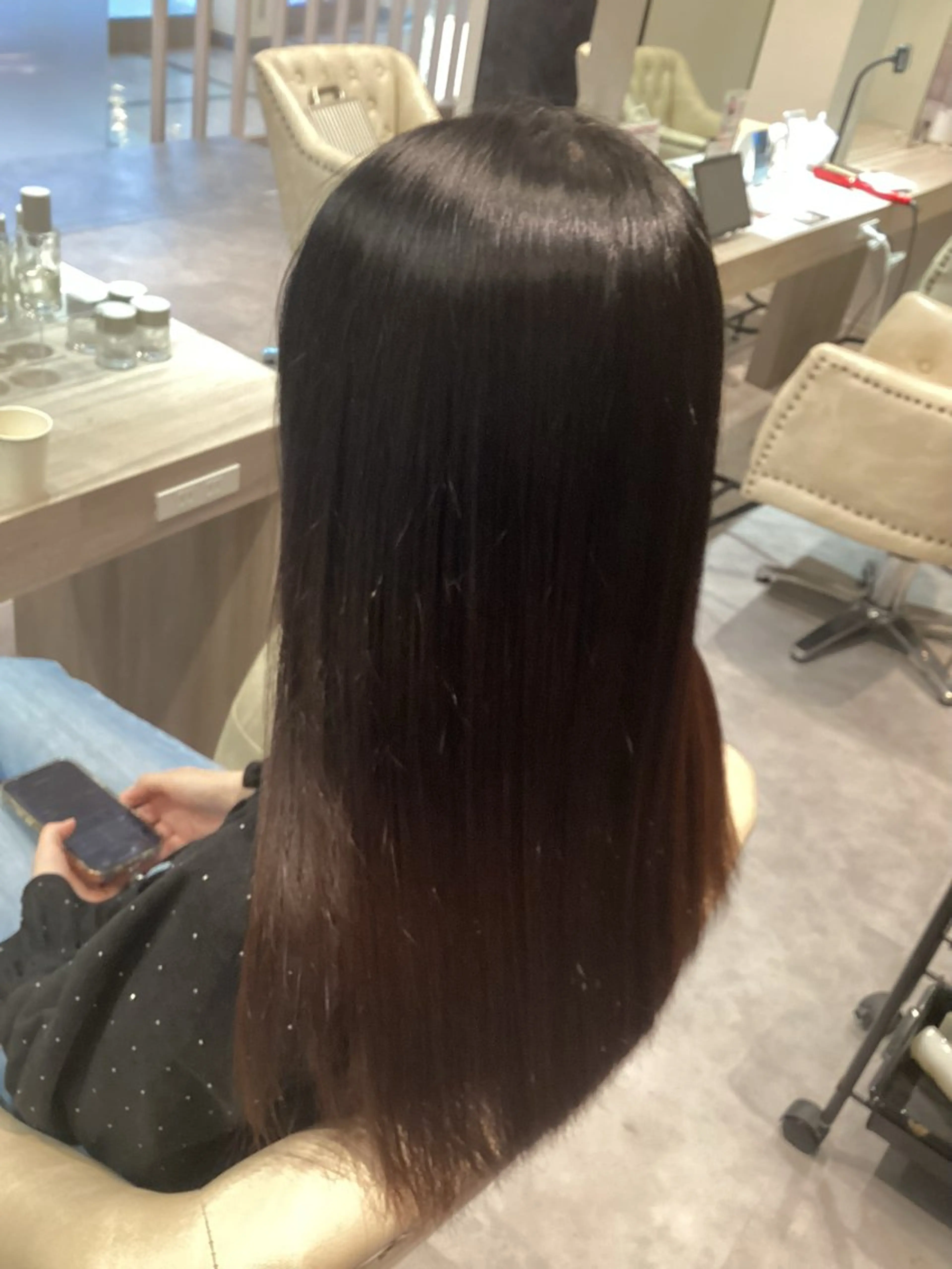 ロング 縮毛矯正 五ノ井 一世のヘアスタイル