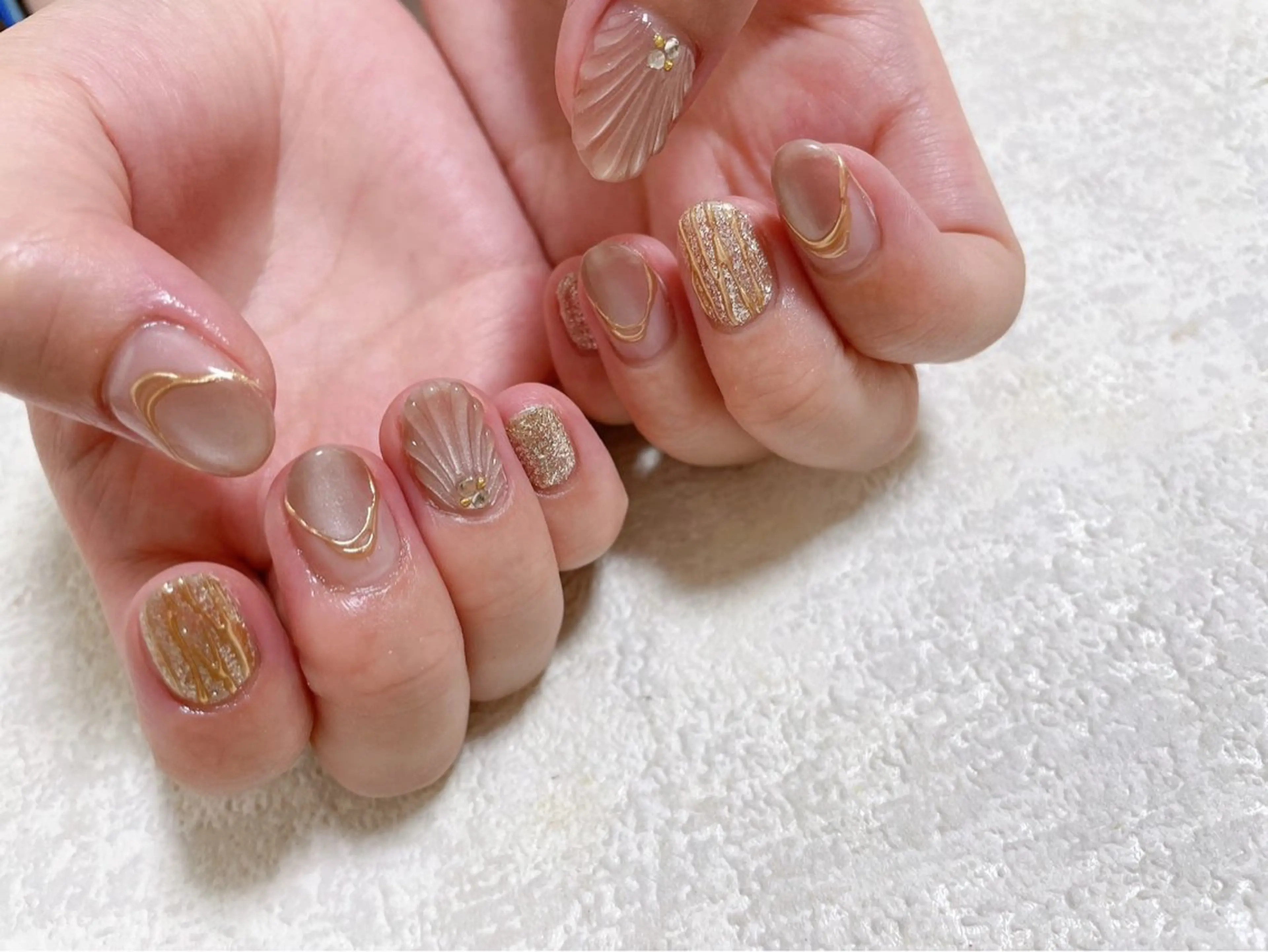 ネイル ジェルネイル キラキラネイル メンズネイル パラジェル 夏ネイル kikinail 溝の口のネイルデザイン