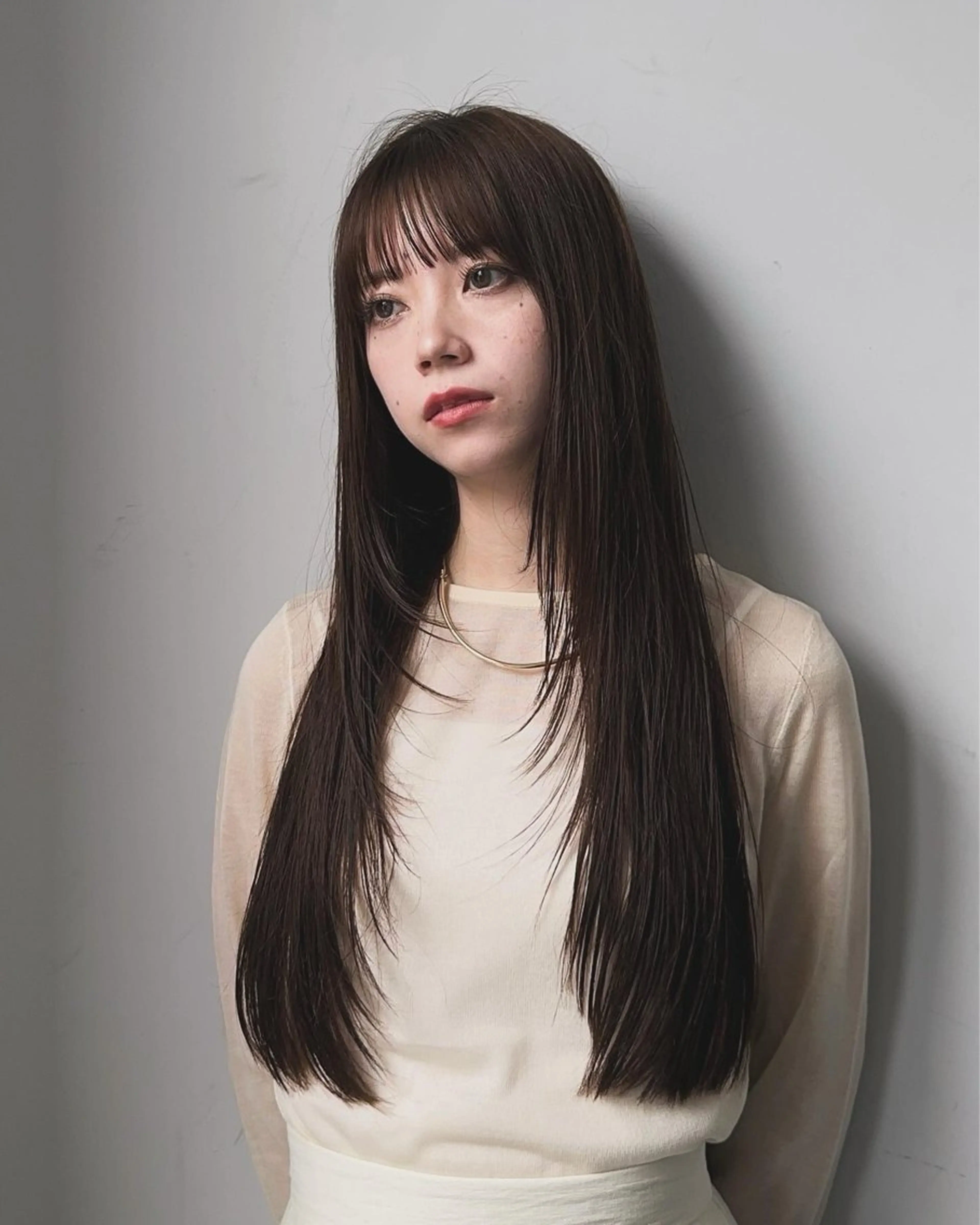 ロング カット ヘアカラー トリートメント レイヤー/顔周り カット/松岡 祥利のヘアスタイル
