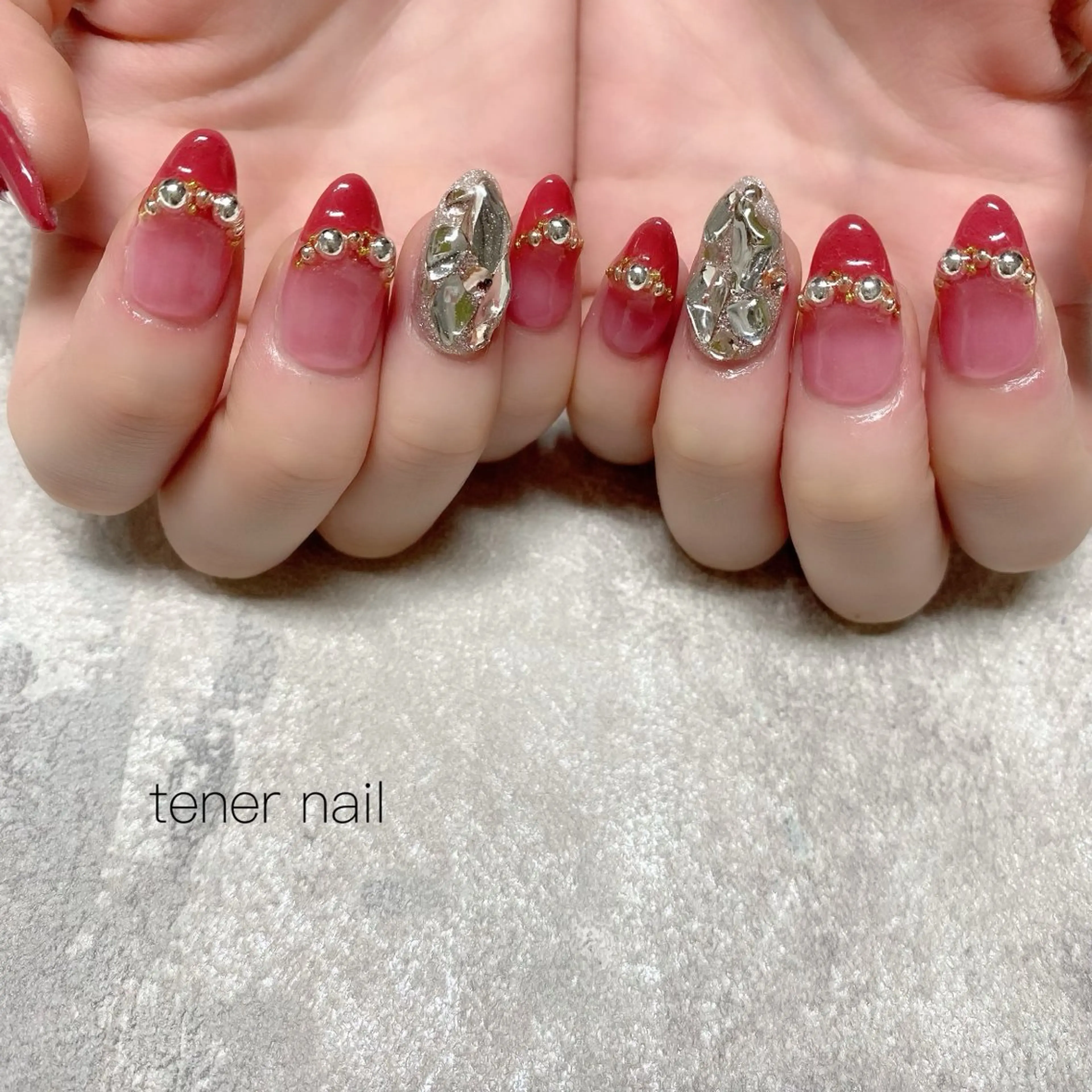 ネイル フレンチネイル シルバー テネルネイル tener nailのネイルデザイン