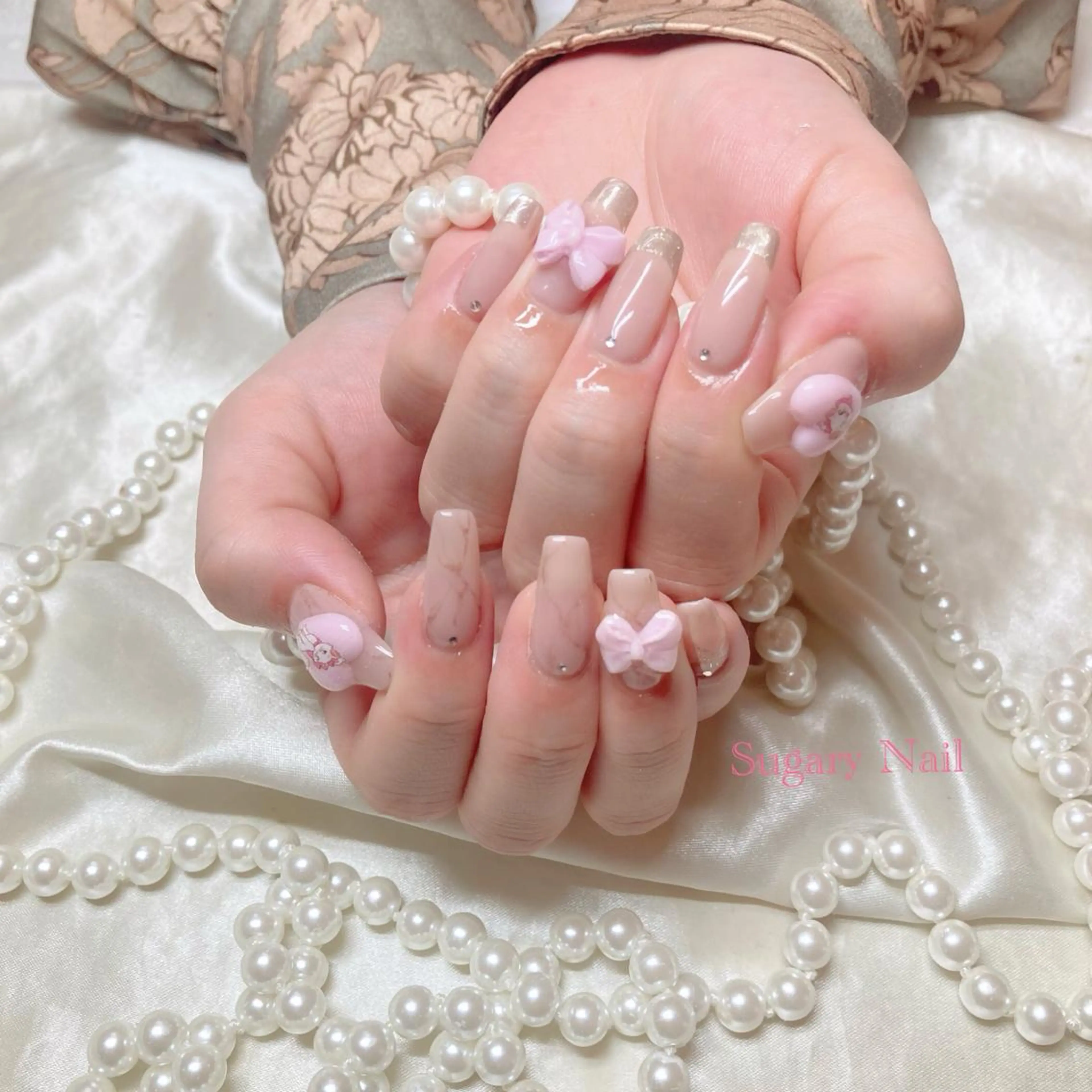 ネイル アートネイル ミラーネイル ストーンネイル ハンドネイル SugaryNail Rinaのネイルデザイン