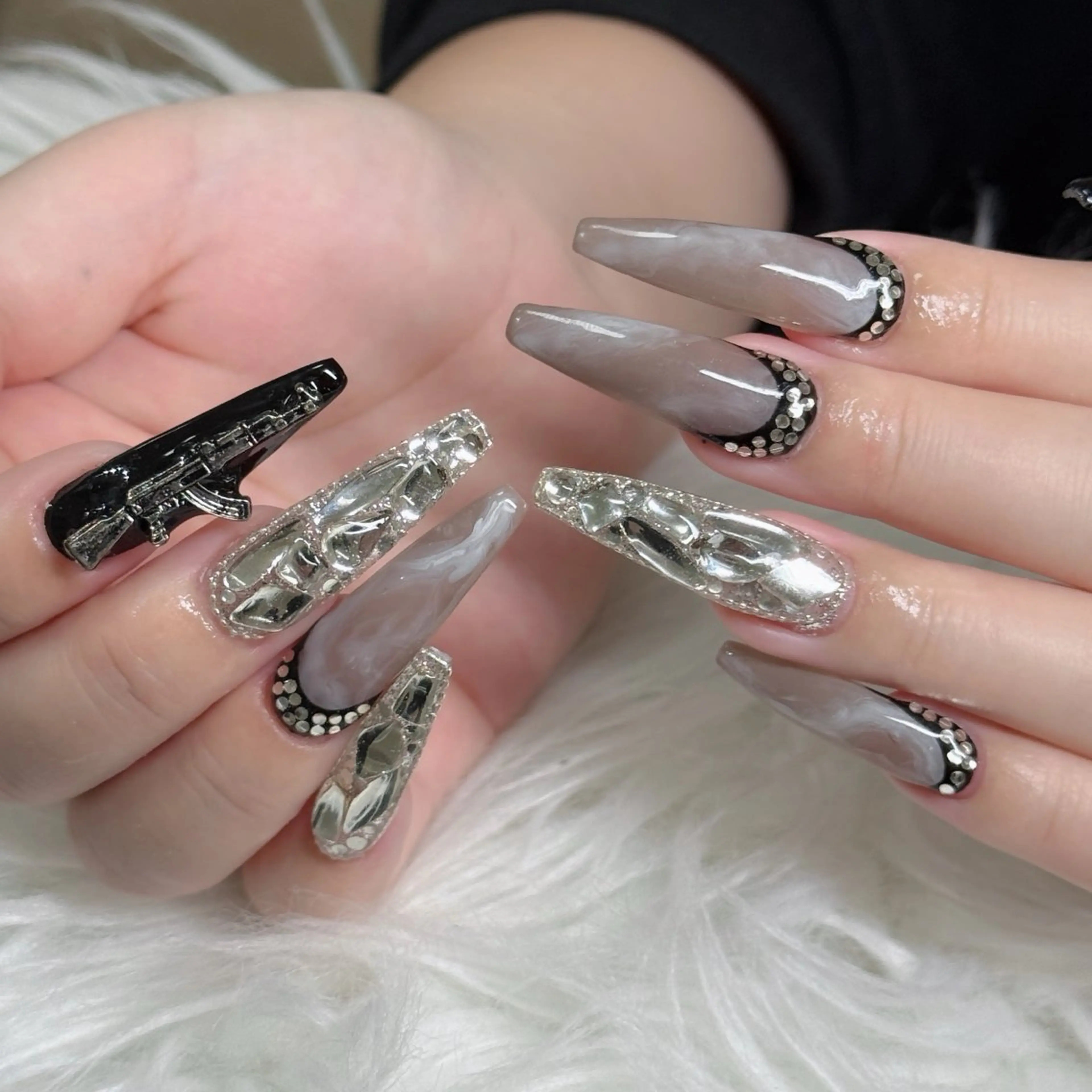 ネイル フットネイル フレンチネイル グラデーション 韓国ネイル ロングネイル ハンドネイル Hani Nail Salonのネイルデザイン