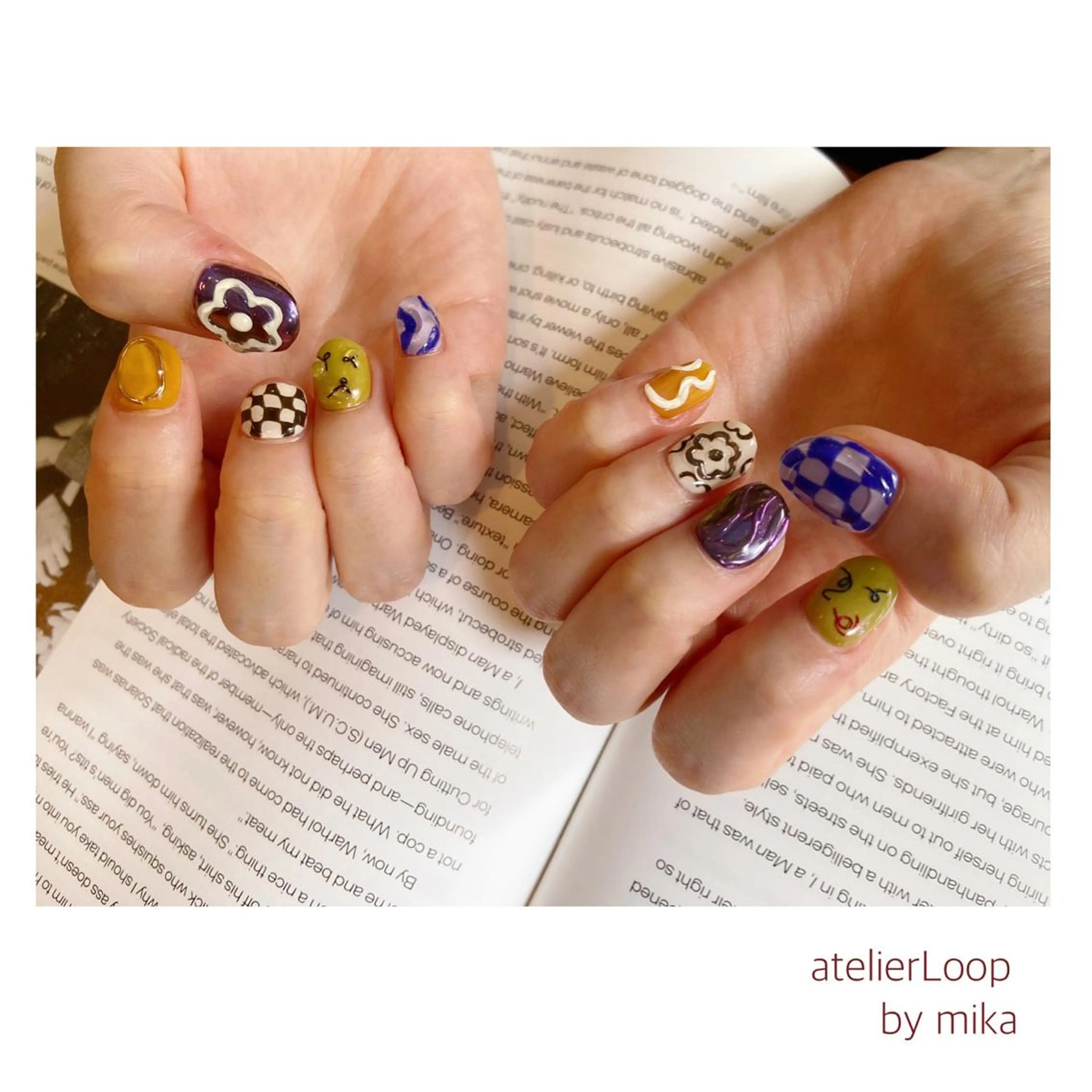 ネイル アートネイル カジュアル クリアネイル マグネットネイル ニュアンスネイル ハンドネイル atelier Loop♪MIKAのネイルデザイン