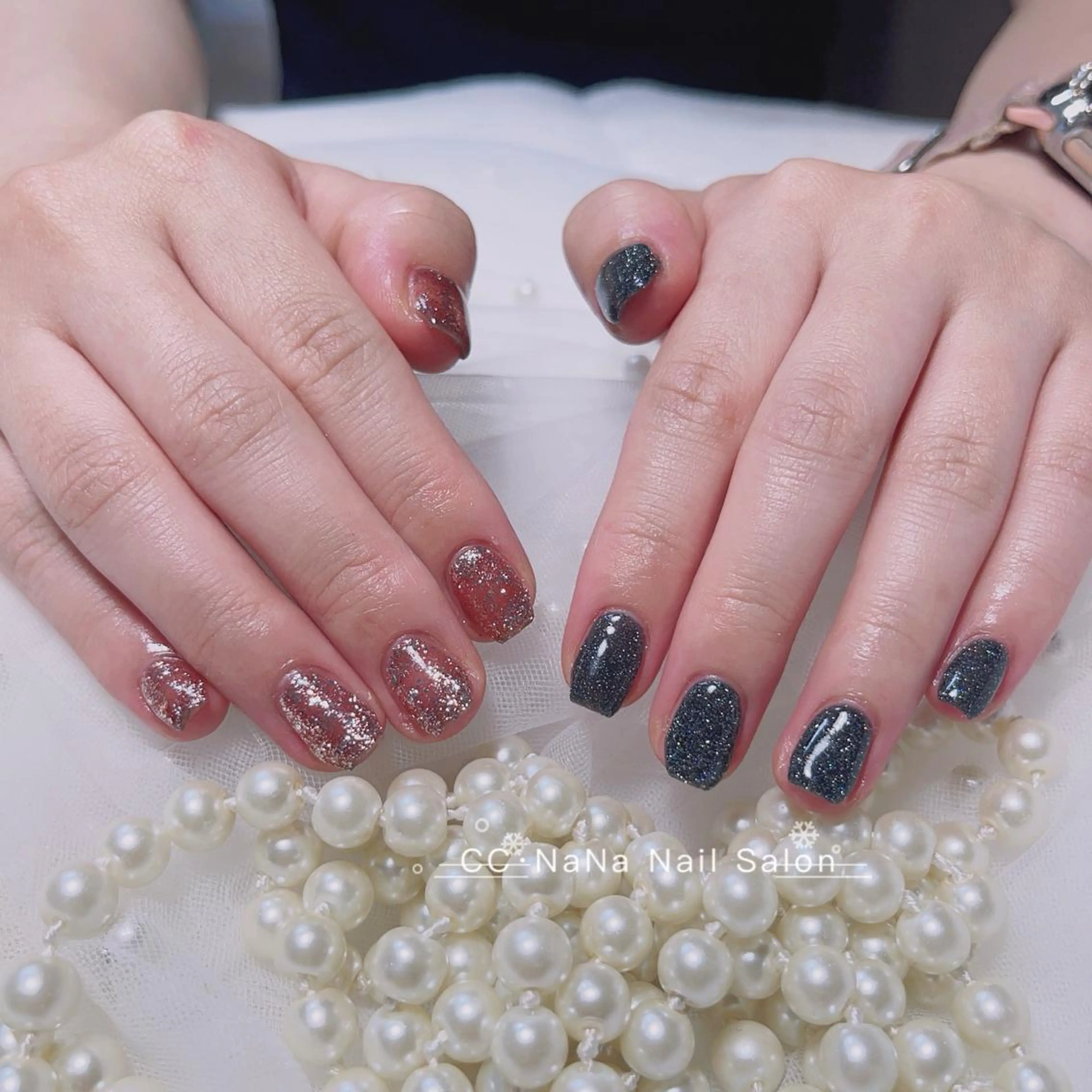 ネイル ハンドネイル 💎CC・NaNa 韓国風ネイル🌙Cのネイルデザイン