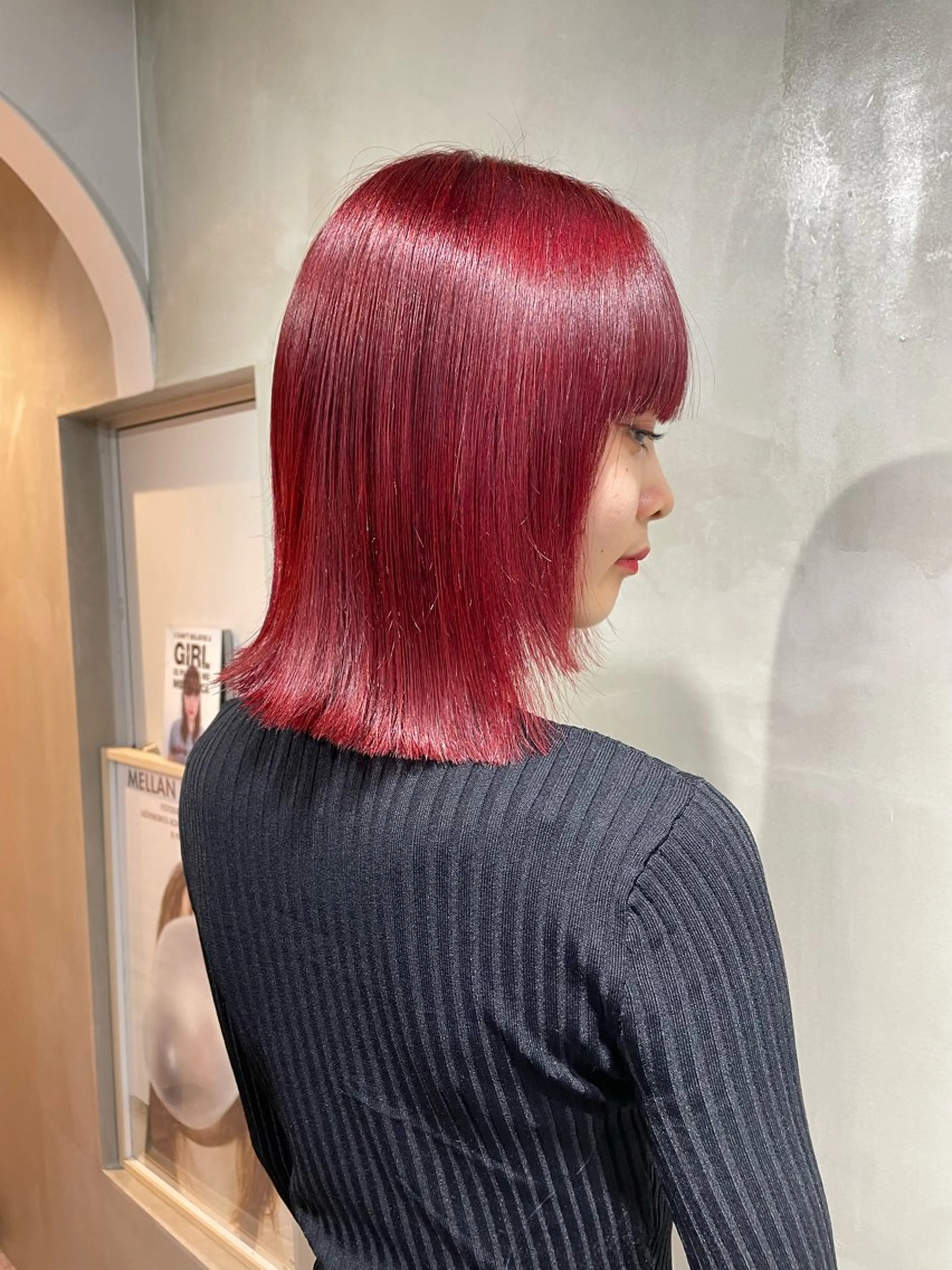 ミディアム カラー カット ヘアカラー トリートメント カノン/透明感カラー /酸性ストレートのヘアスタイル