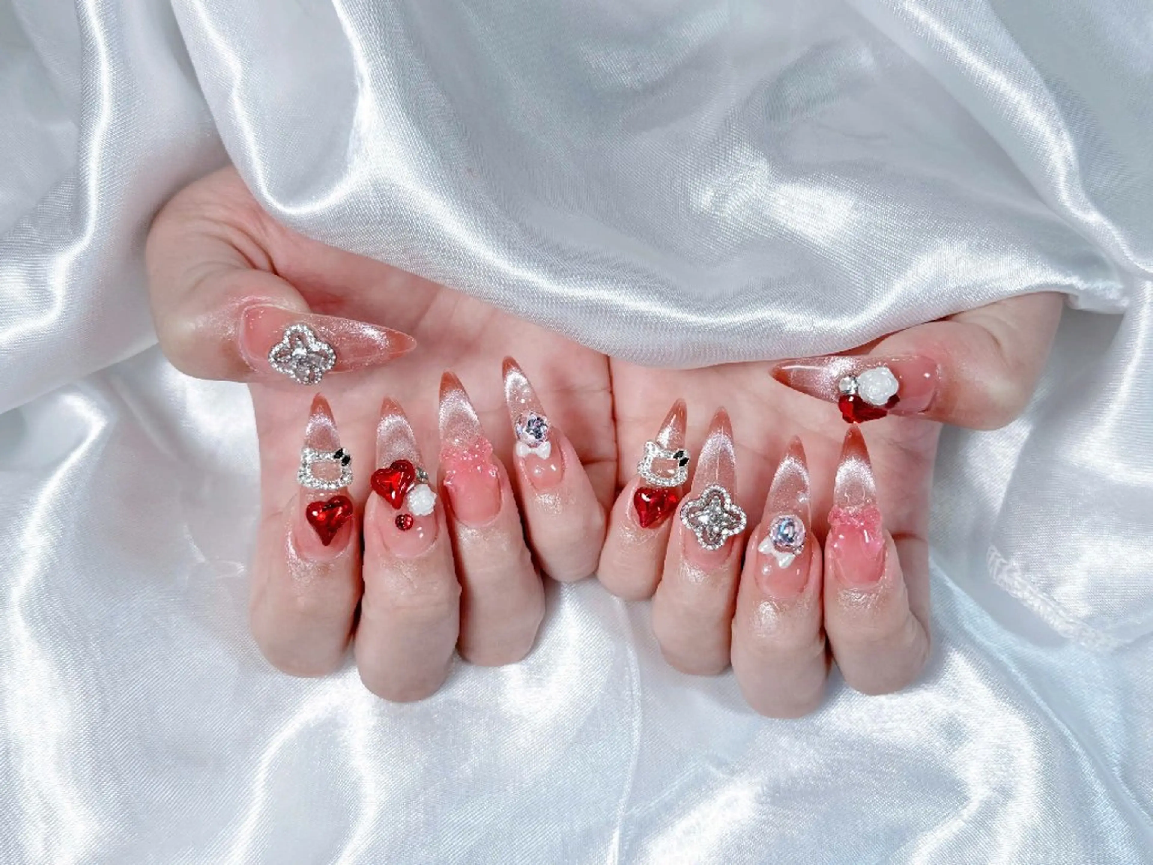 ネイル 成人式 フラッシュネイル フレンチネイル ジェルネイル グラデーション Lya Nail_ Umikoのネイルデザイン
