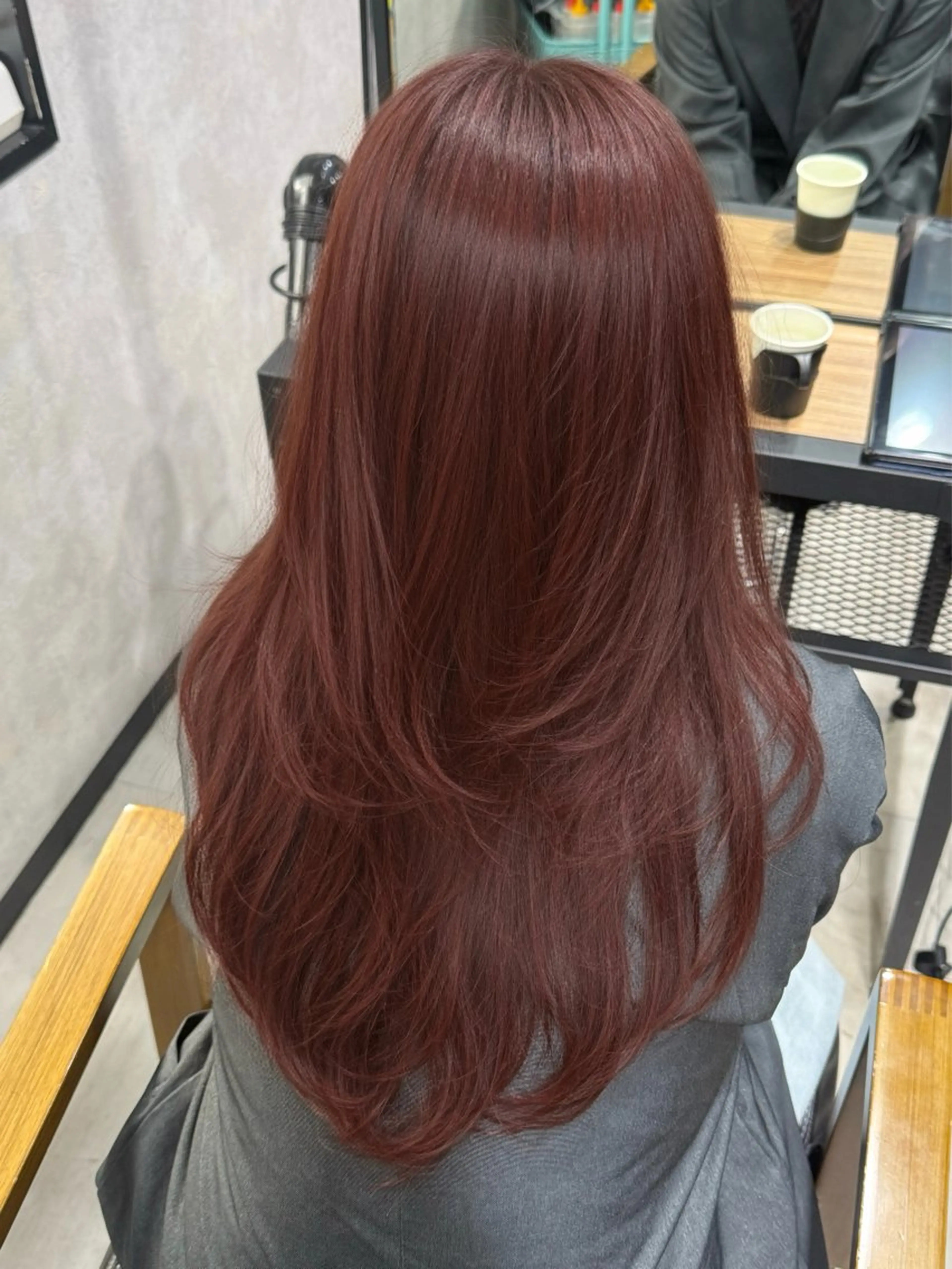 ロング ヘアカラー 韓国ヘア りんのヘアスタイル