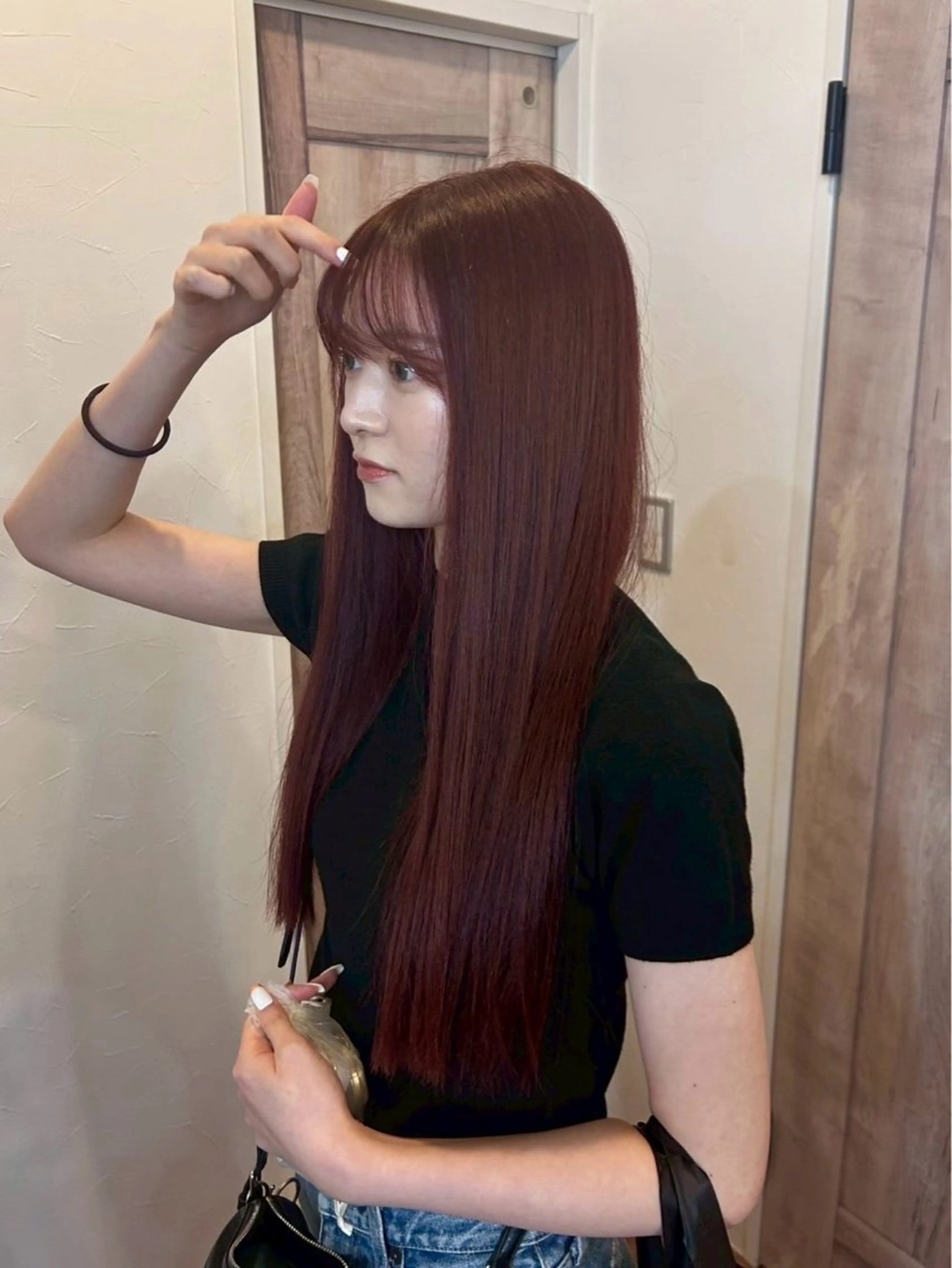 ロング カラー ブリーチ ダブルカラー ブリーチなしカラー 若林 玲奈のヘアスタイル