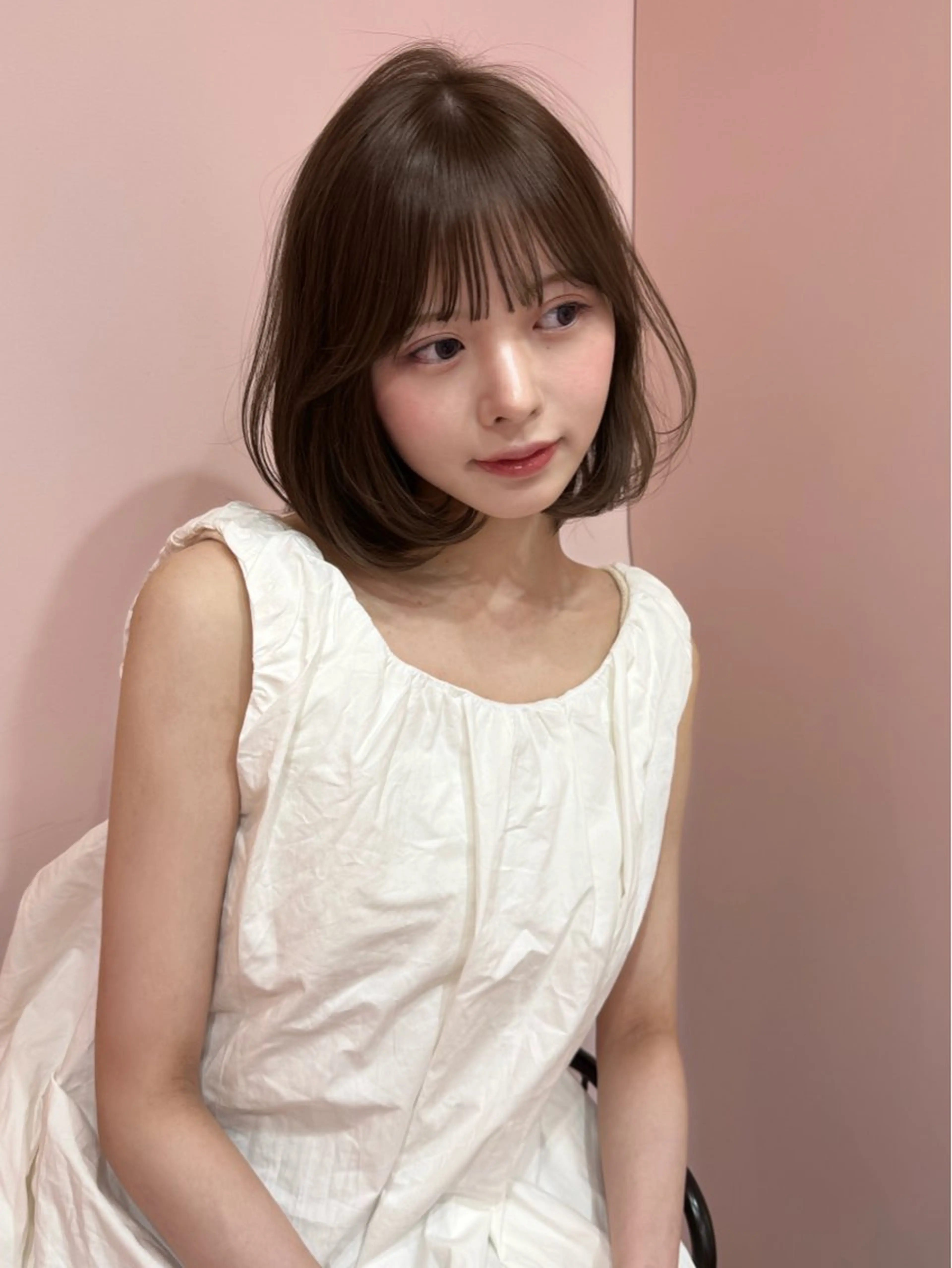 ショート ラベンダーベージュ 顔まわりレイヤー 顔周りカット 韓国風ヘア レイヤーカット カット ヘアカラー トリートメント 顔周り/透明感カラー REINA𓍯のヘアスタイル