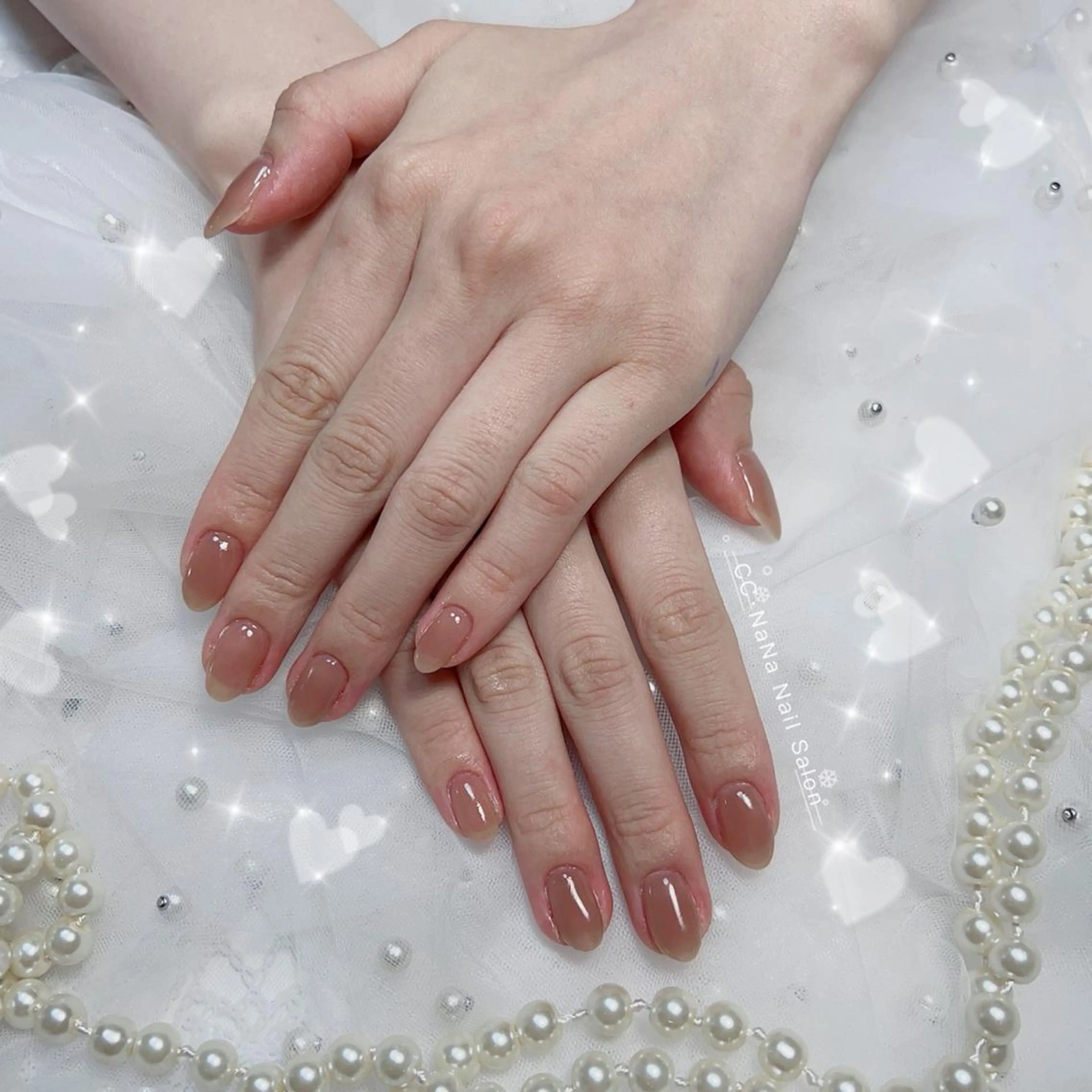 ネイル チークネイル フラッシュネイル ハート キラキラネイル 韓国ネイル 💎CC・NaNa 韓国風ネイル🌙Cのネイルデザイン