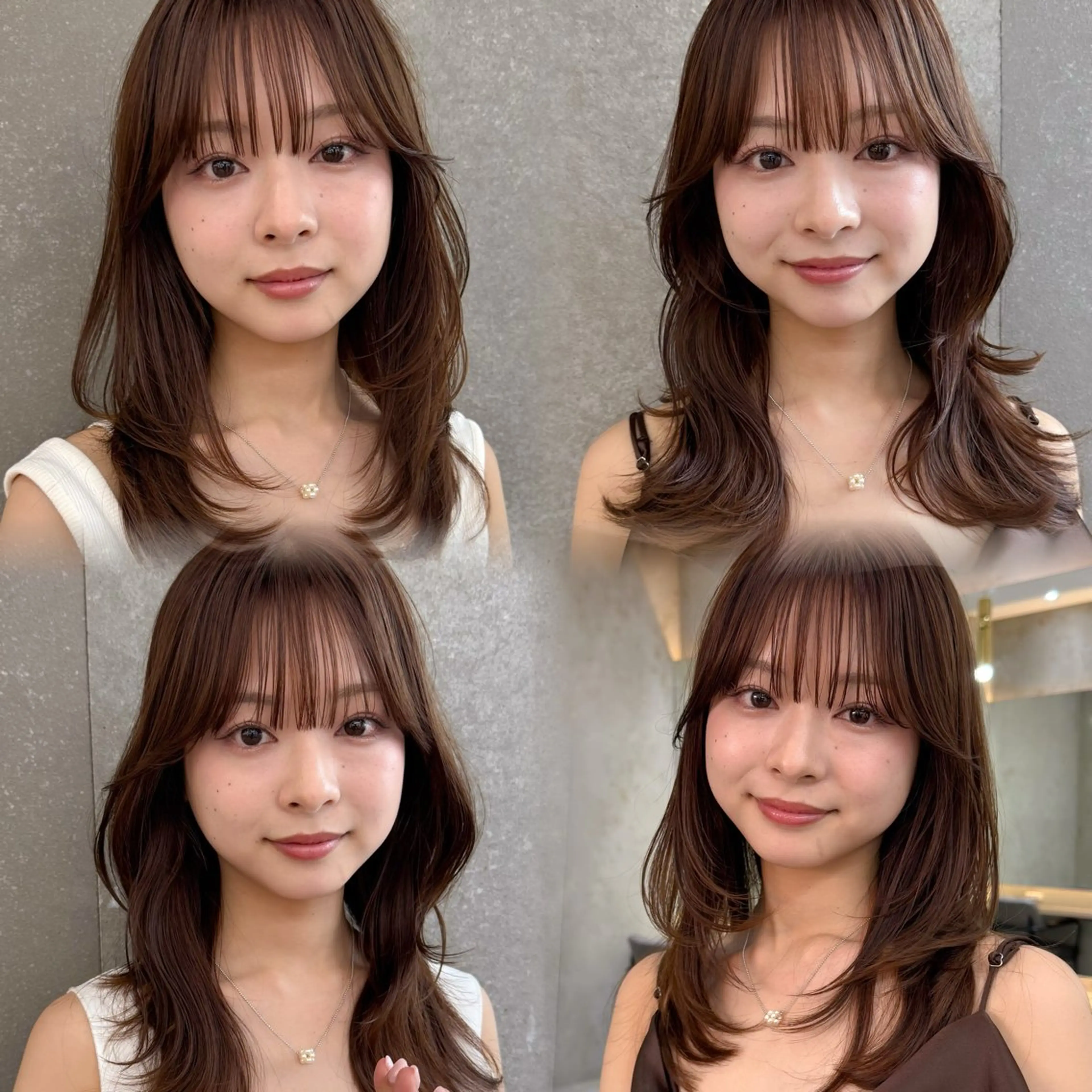 セミロング カット ヘアカラー トリートメント 透明感ヘアカラー chiharuのヘアスタイル
