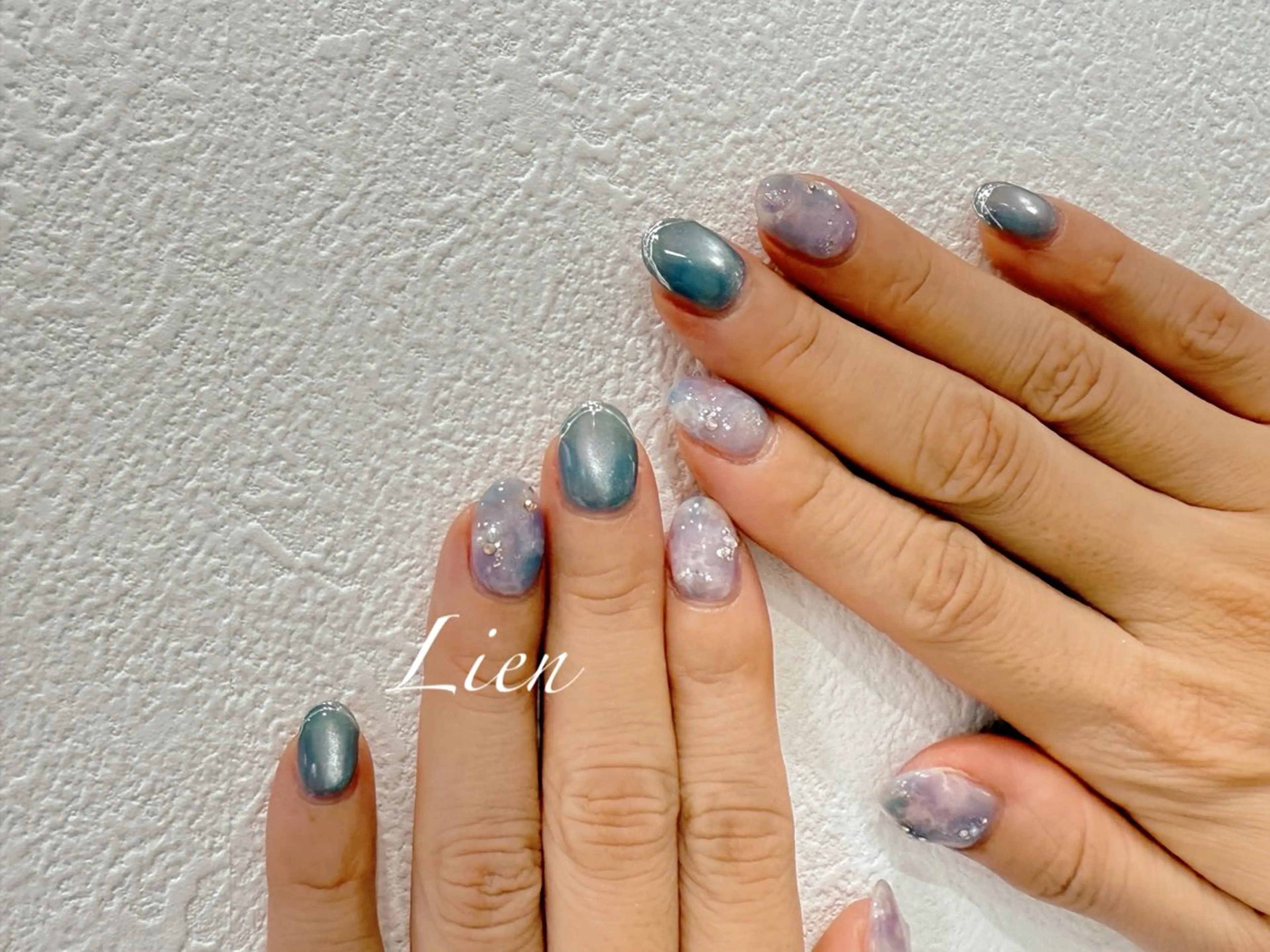 ネイル 長さ出し フットネイル フレンチネイル ジェルネイル ガラスフレンチ ハンドネイル Lien（リアン） 銀座駅6分のネイルデザイン