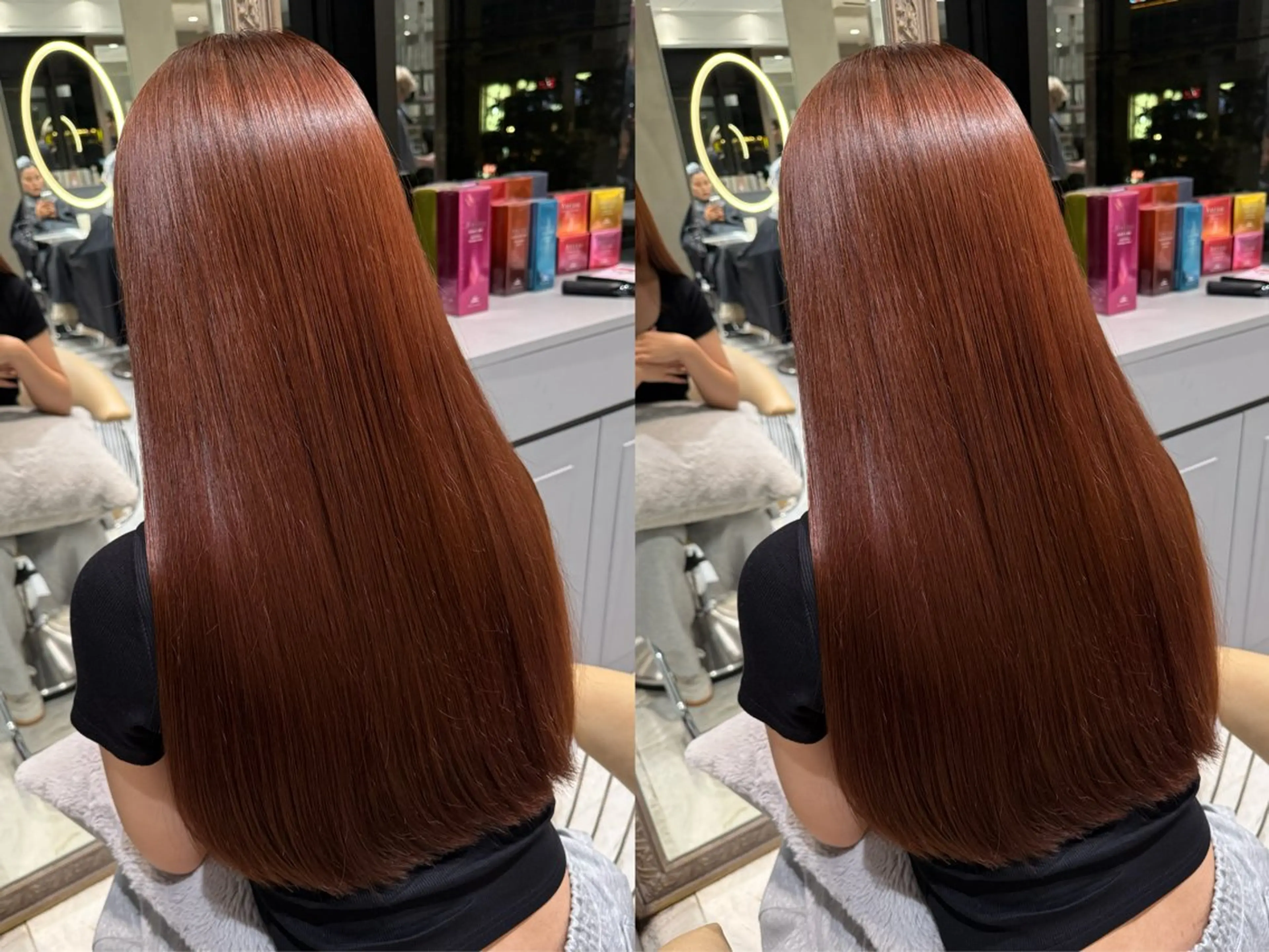 ロング ゆらんちょ/ブリーチ 無w/縮毛矯正/暖色のヘアスタイル