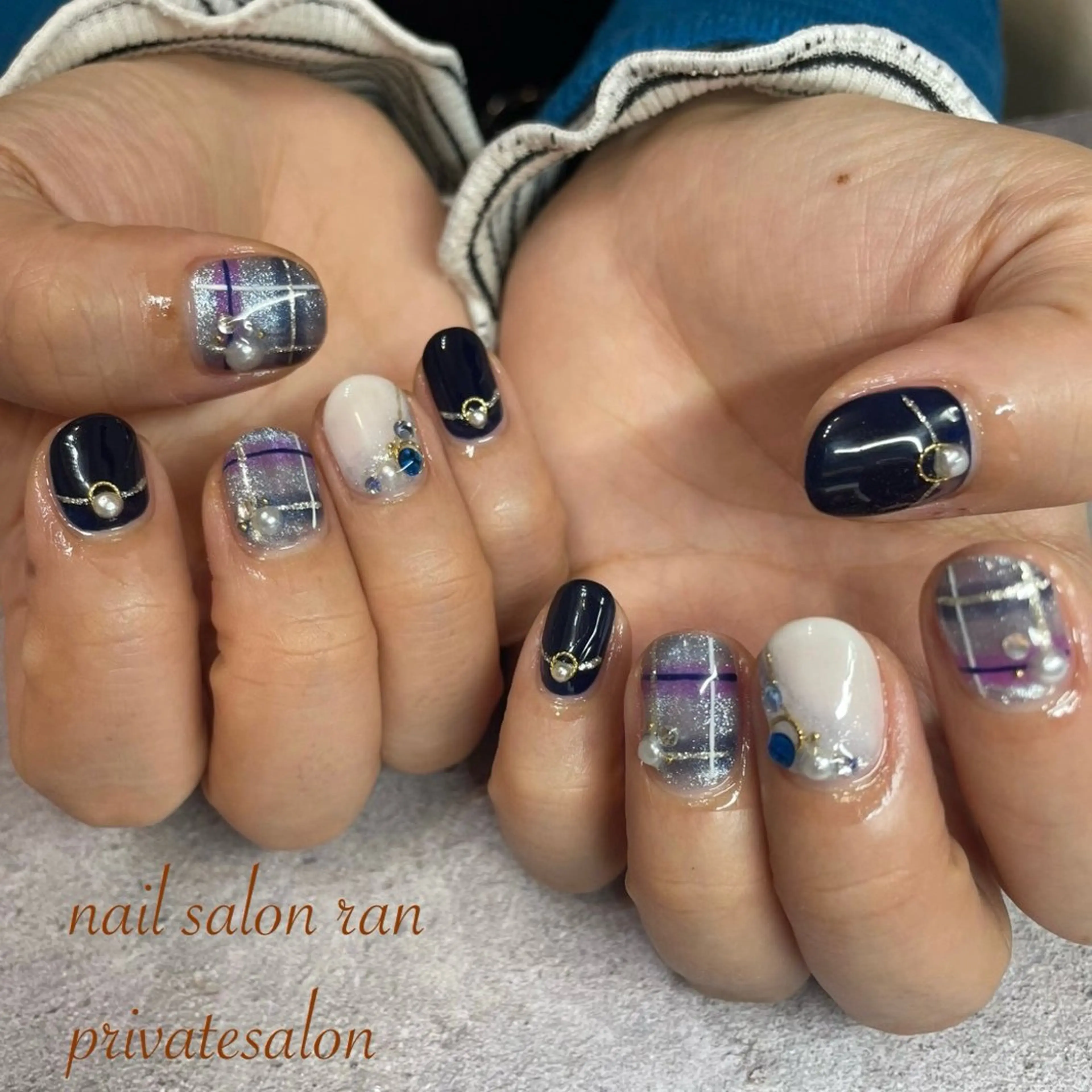 ネイル マグネットネイル ハンドネイル ハンドケア nailsalon ranのネイルデザイン