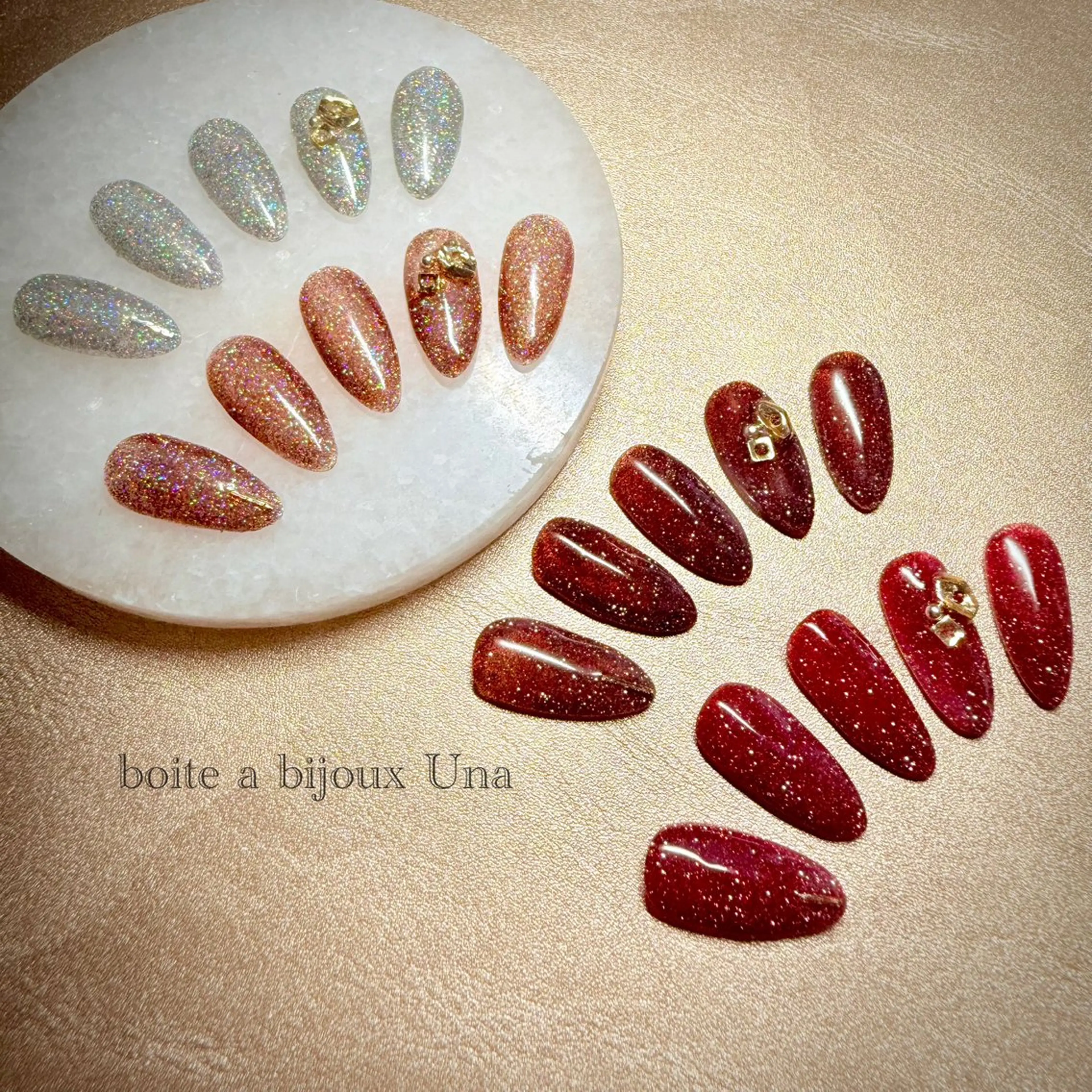 ネイル フラッシュネイル boite a bijoux Unaのネイルデザイン