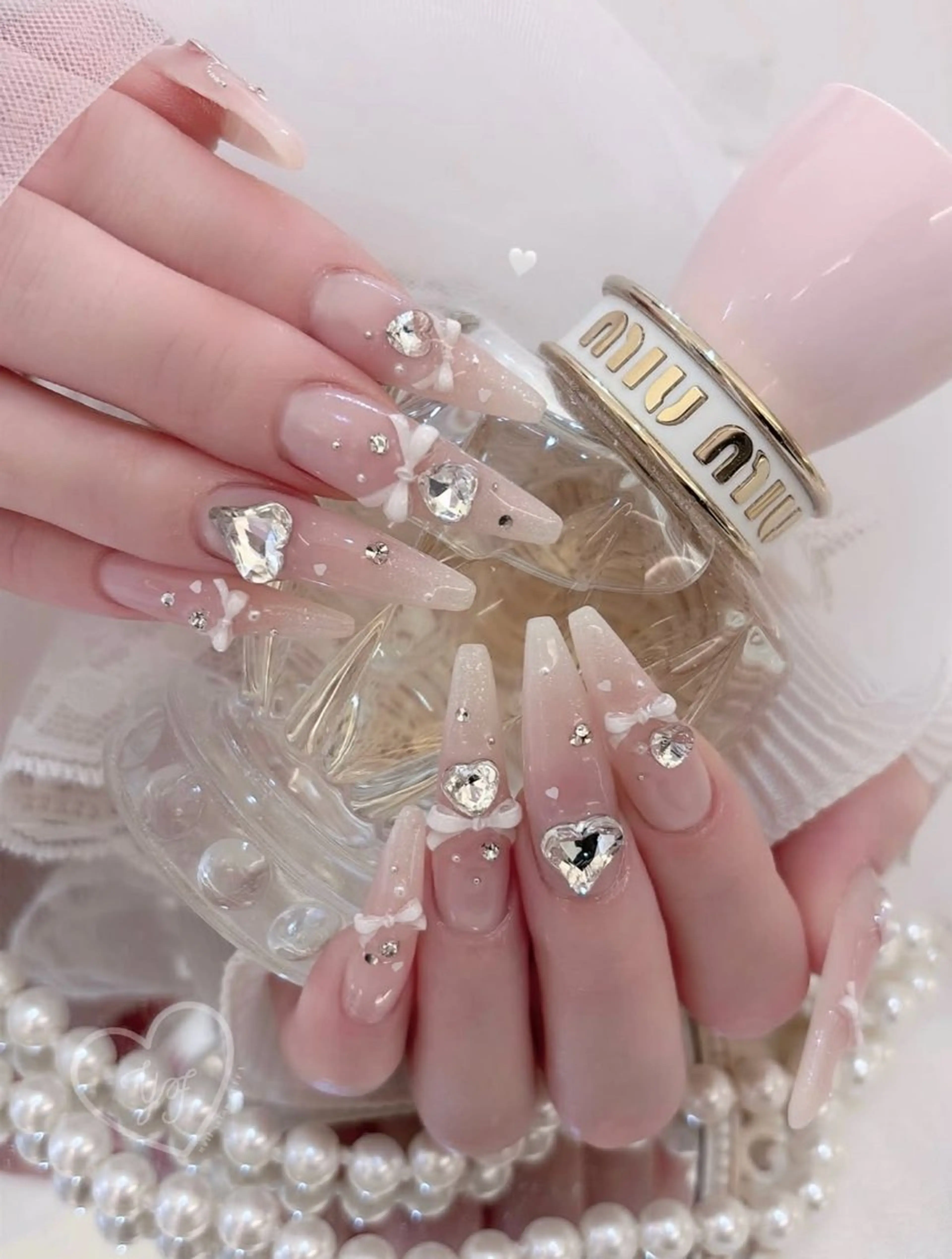 ネイル フレンチネイル キラキラネイル 韓国ネイル シンプルネイル ワンホンネイル ハンドネイル MEI Nailのネイルデザイン