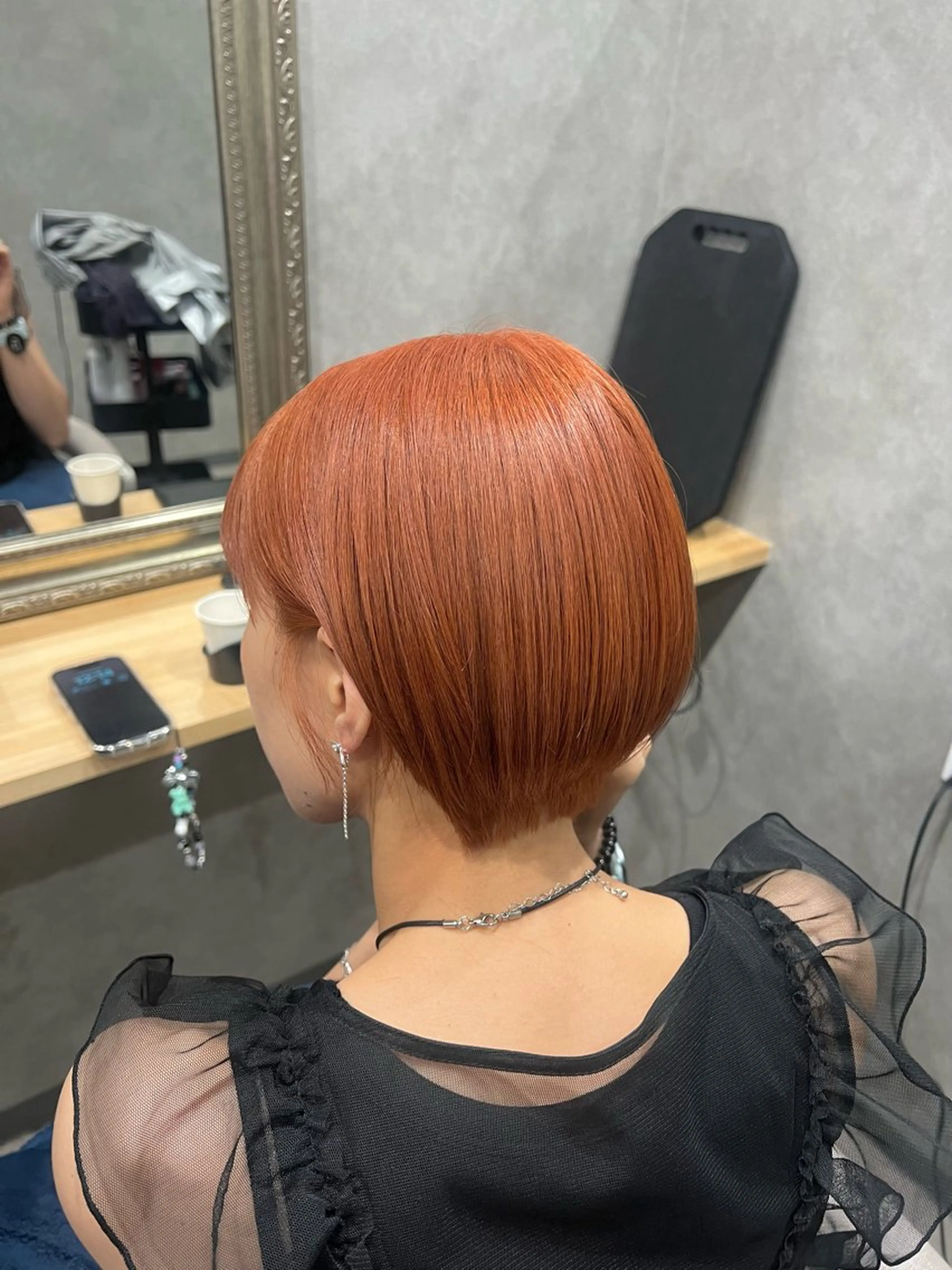 ショート カラー ベージュカラー ブリーチ ミルクティーベージュ オレンジ オレンジベージュ ヘアカラー トリートメント 🎀🕊RION 🩰のヘアスタイル