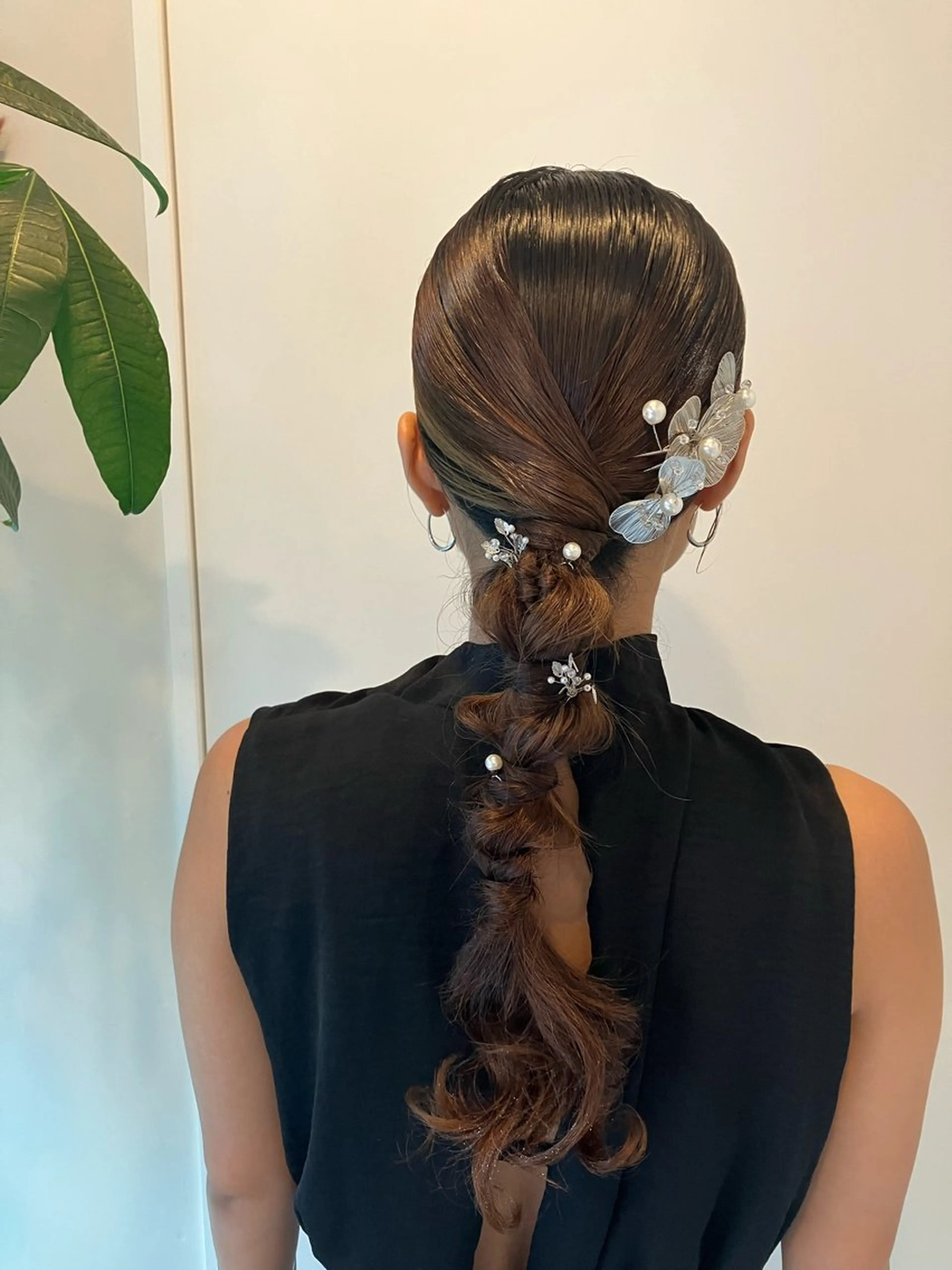 ヘアアレンジ ポニーテール 結婚式・ブライダル Hair&Make Nahoのマツエク・マツパデザイン