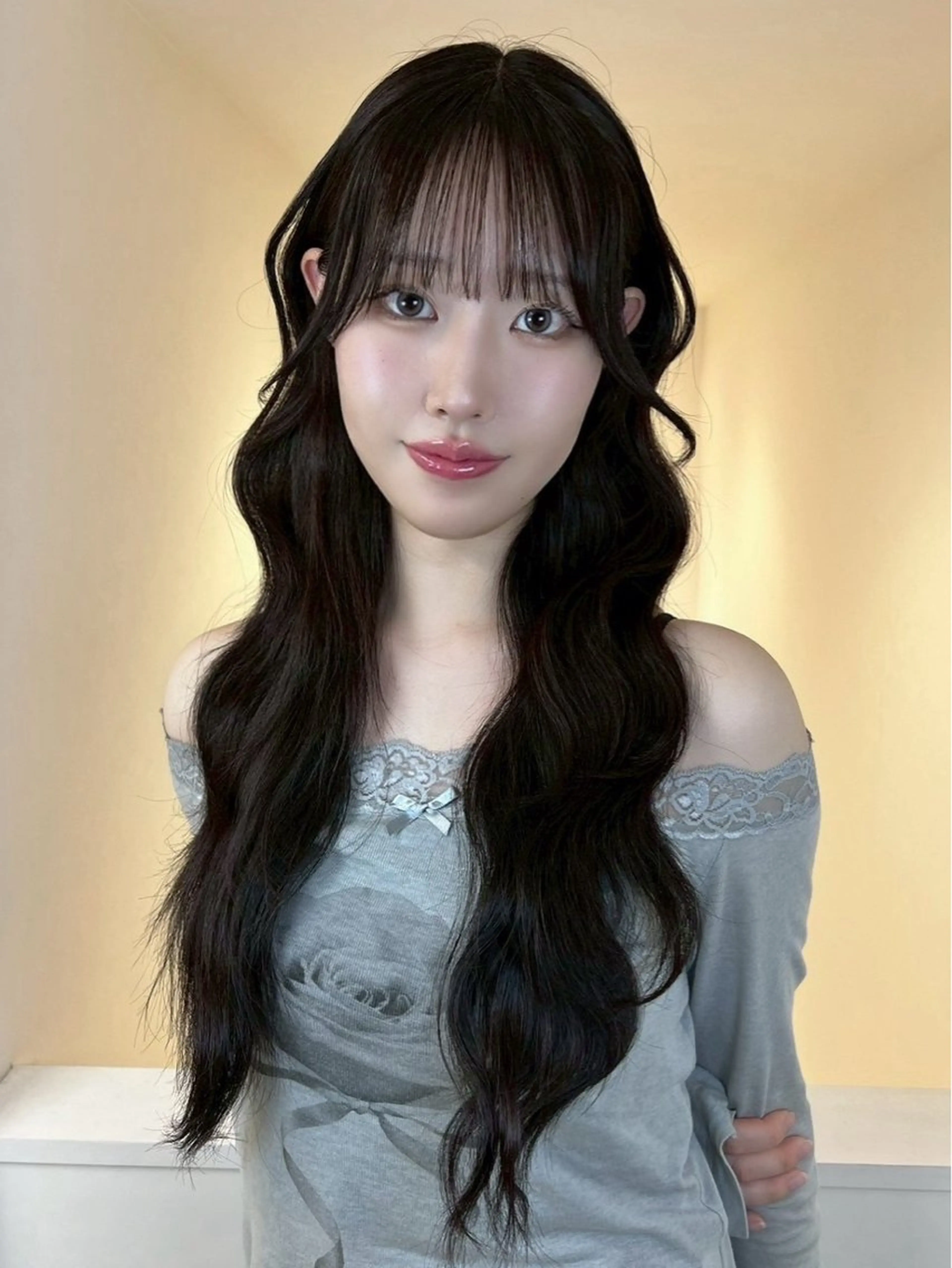 セミロング くびれヘア 韓国風ヘア レイヤーカット トリートメント リコ ハッシュカット 韓国レイヤーのヘアスタイル