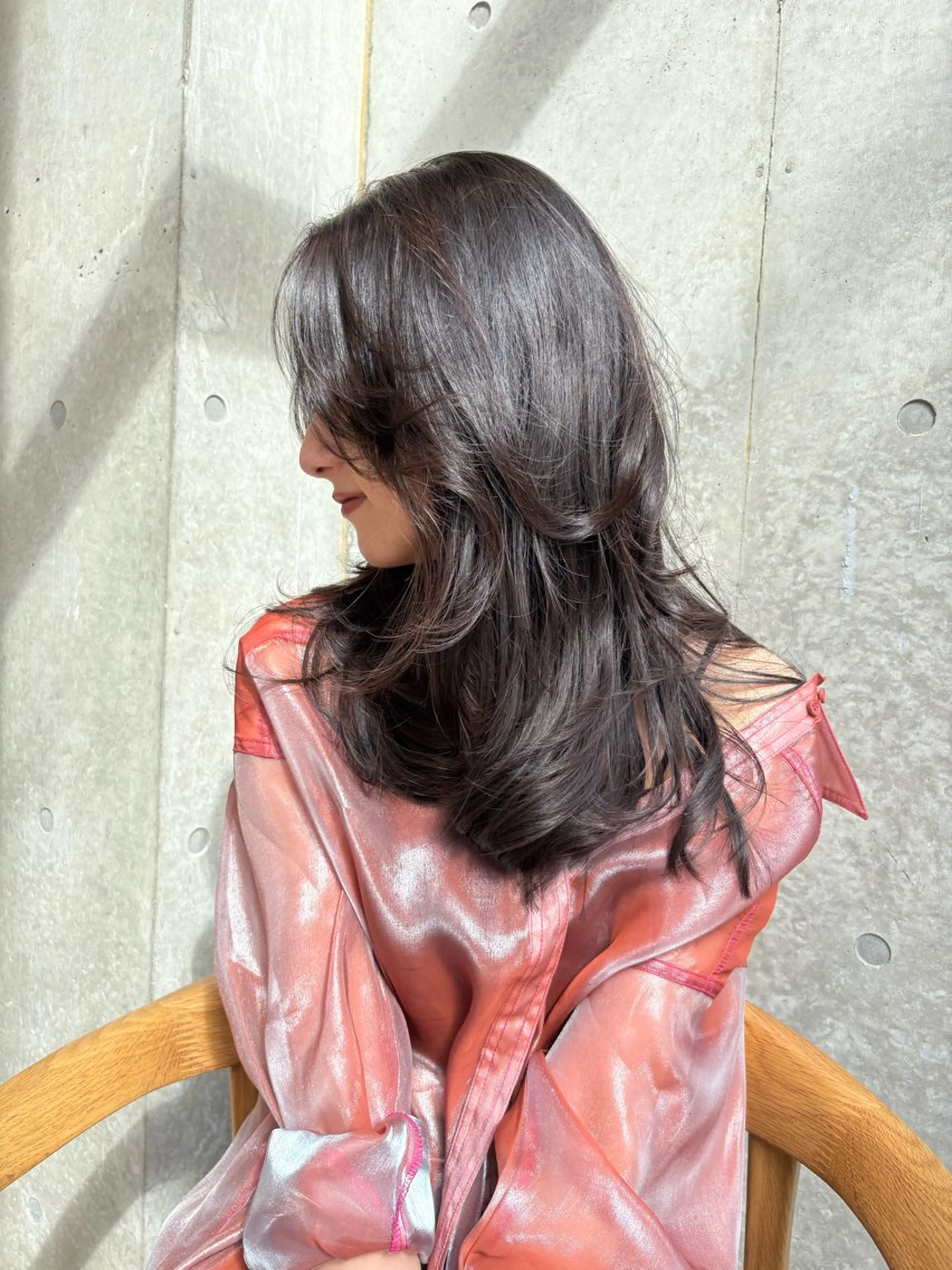 セミロング カラー カット ヘアカラー トリートメント レイヤー/柔色 カラー/SAkiのヘアスタイル