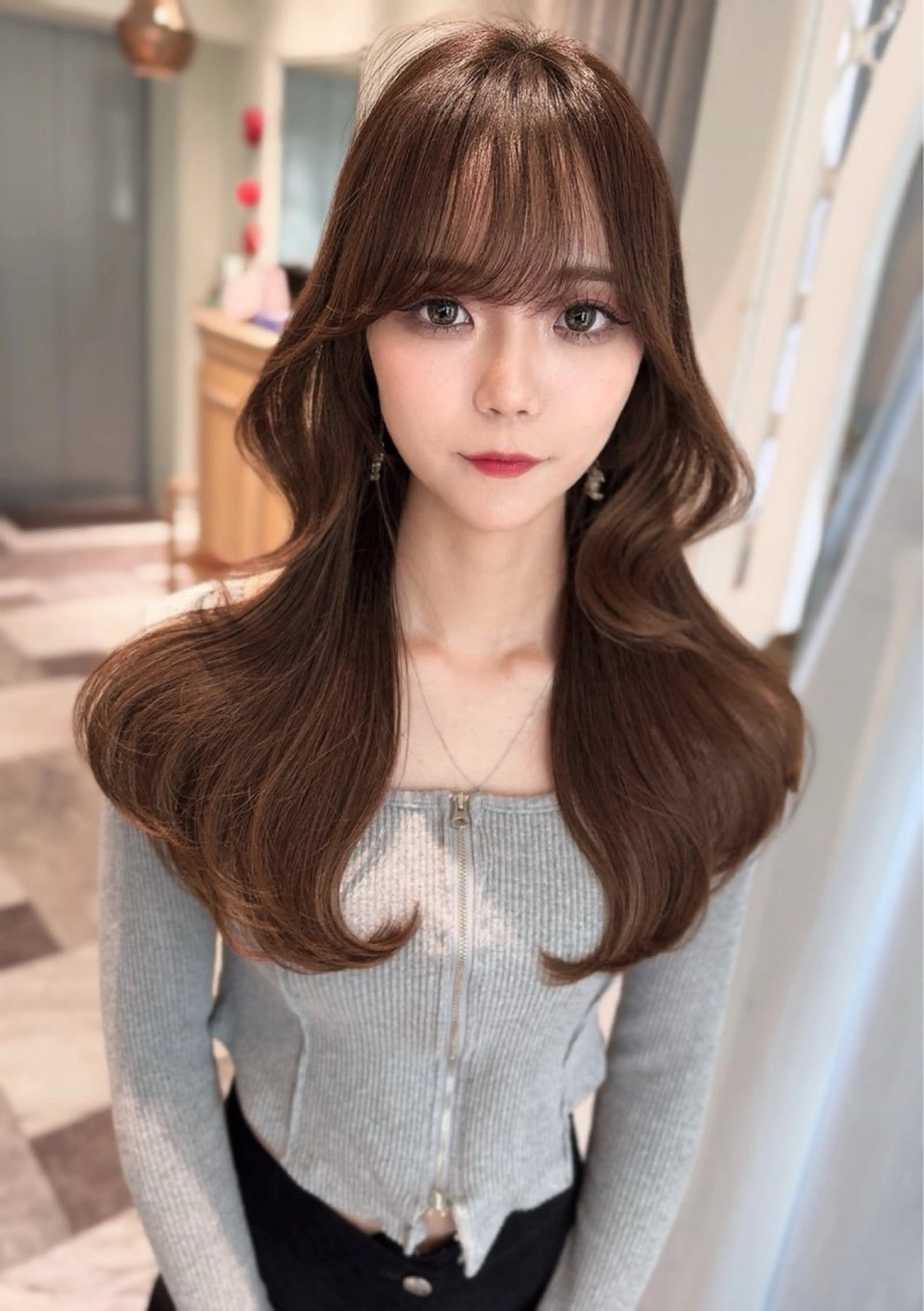 セミロング カラー ベージュカラー 黒髪 ブリーチ ブルーカラー ブルーブラック カット ヘアカラー トリートメント 木屋元一/透明感 /前髪/ショートボブのヘアスタイル