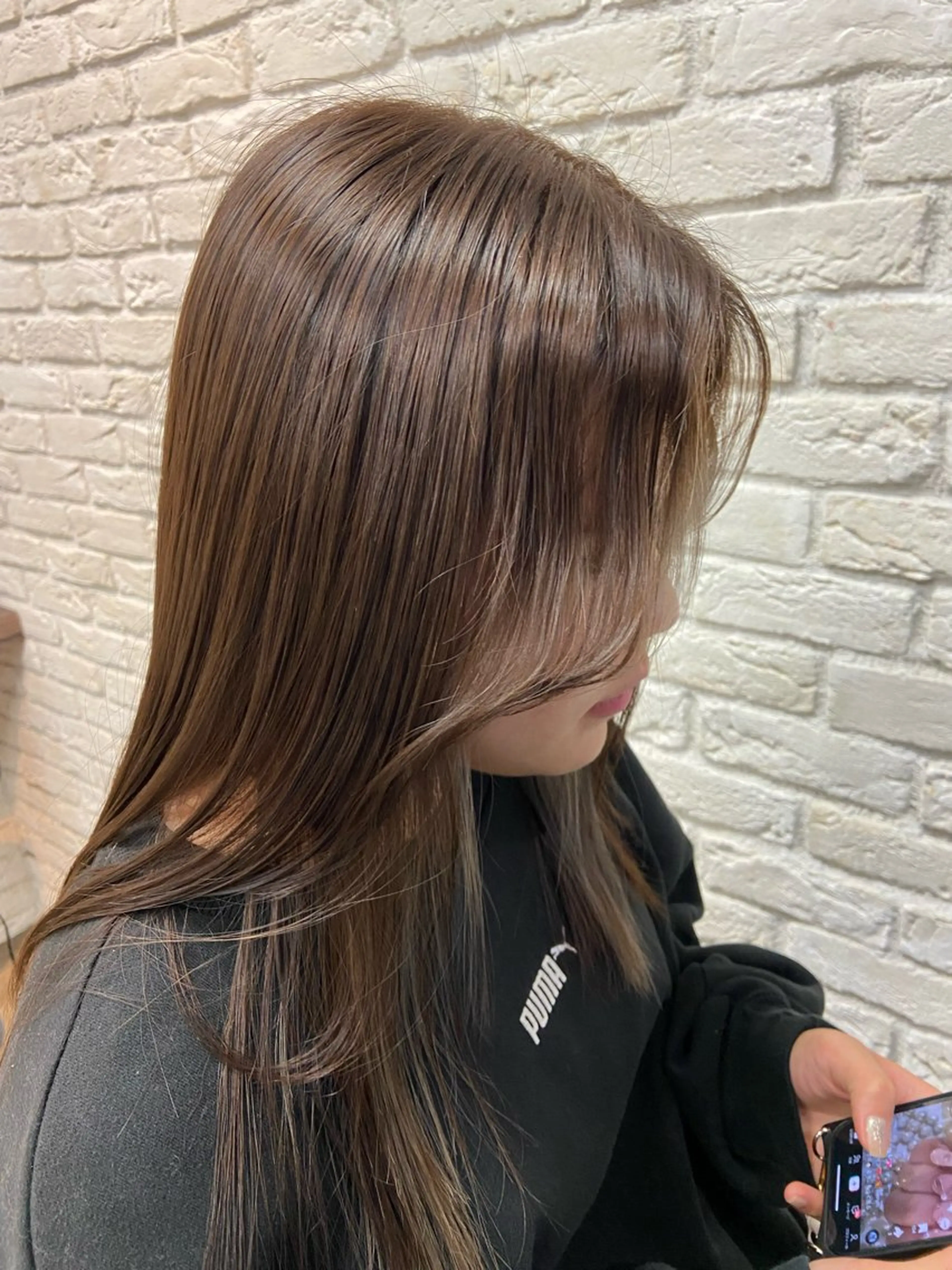 セミロング カラー イヤリングカラー 二宮 清峰のヘアスタイル