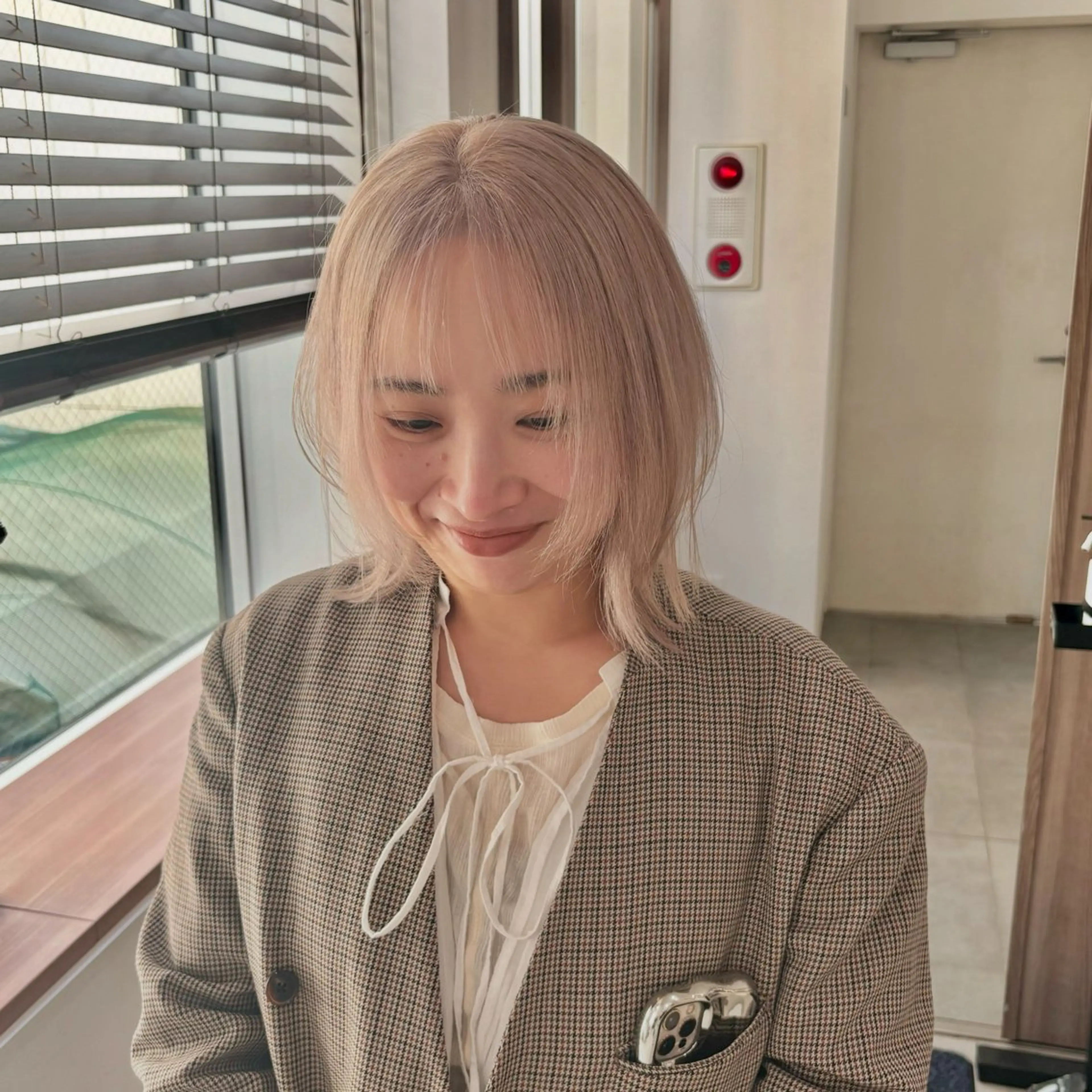 ミディアム カット ヘアカラー トリートメント akina＊ブリーチ ♡トレンドヘアのヘアスタイル