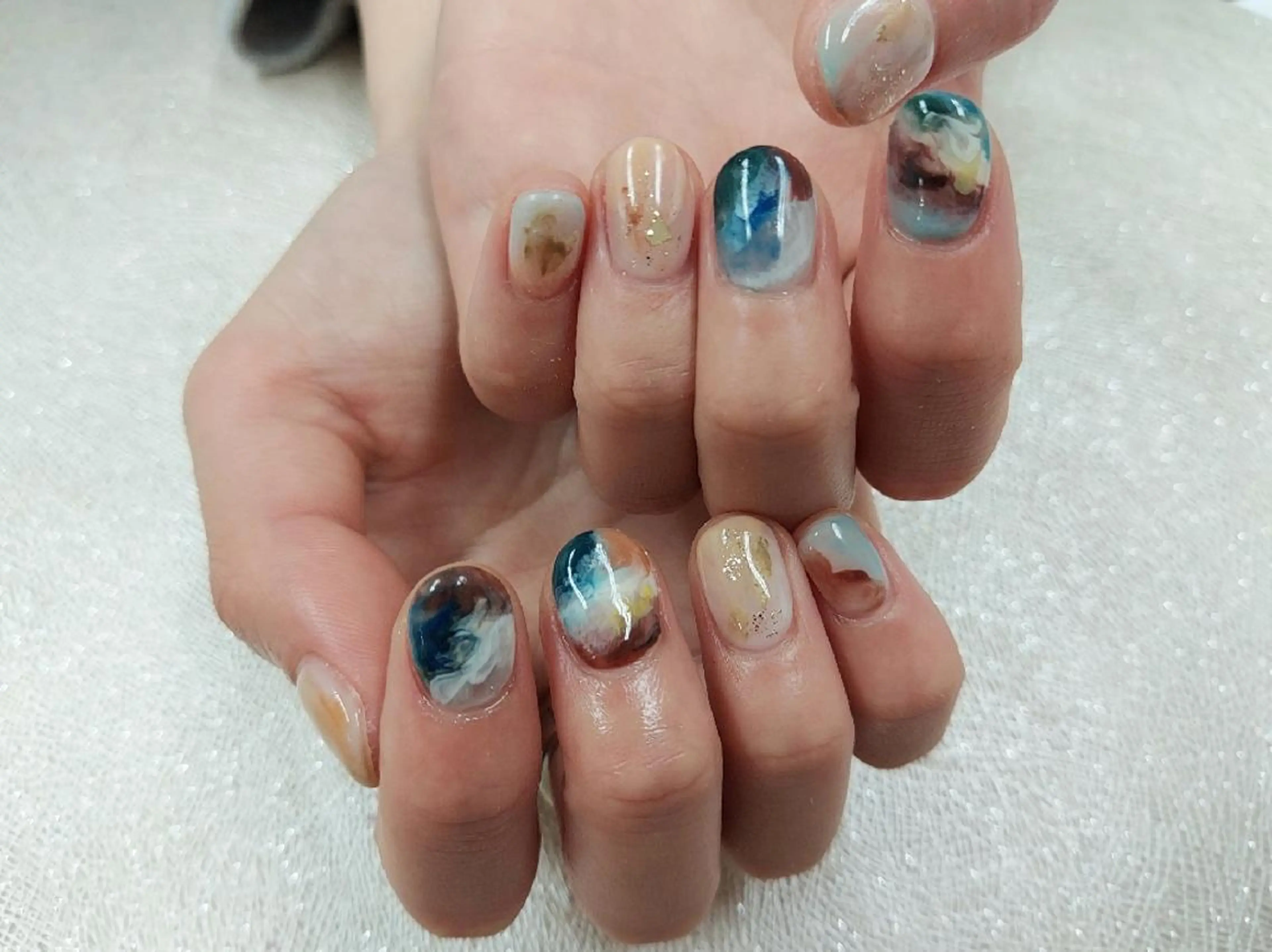 ネイル アートネイル ジェルネイル 持ち込み ニュアンスネイル パラジェル 河野ちえ (雑誌掲載サロン)のネイルデザイン