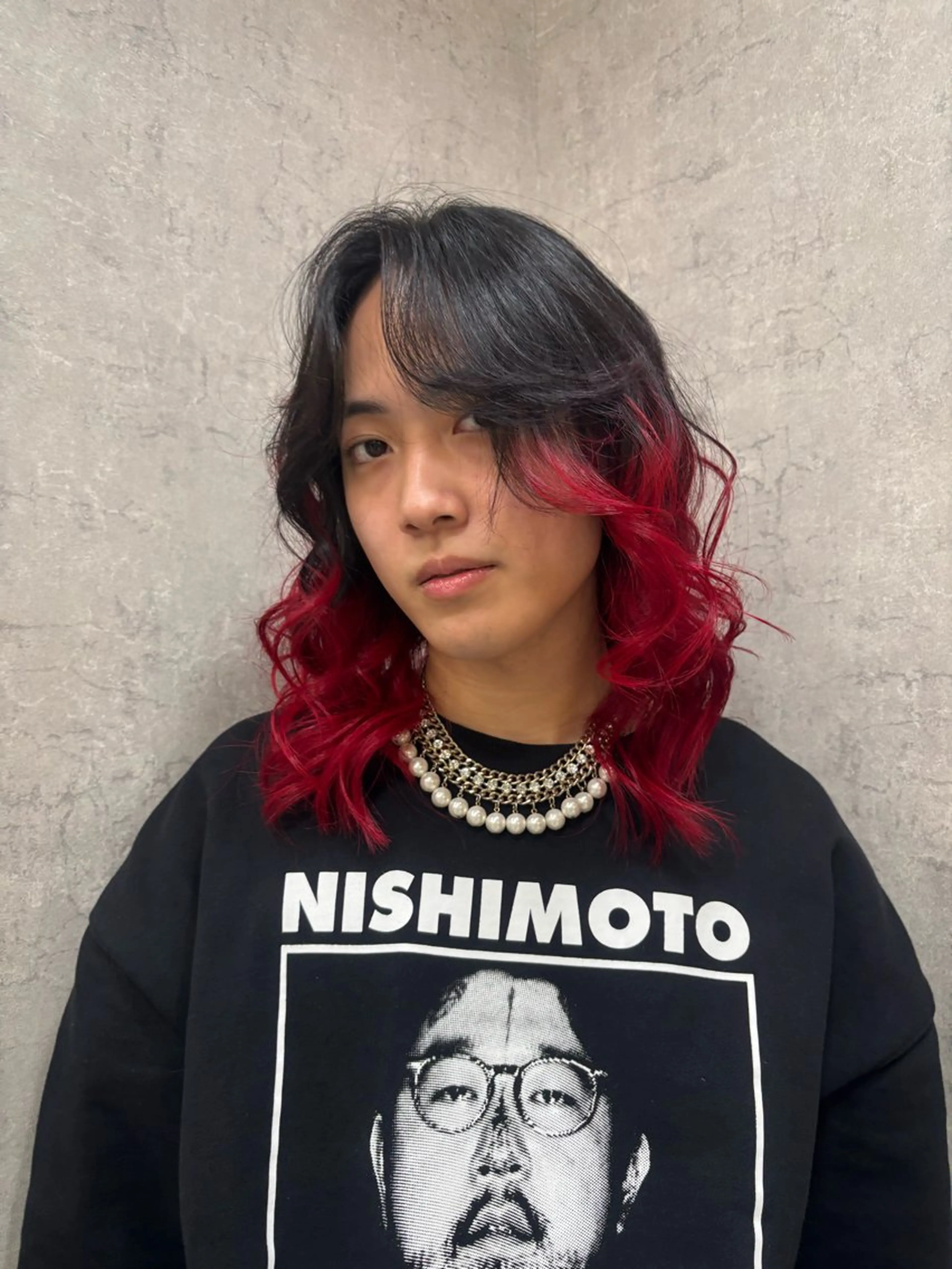 メンズ ハイトーン/デザイン カラー/複雑履歴葉月のヘアスタイル