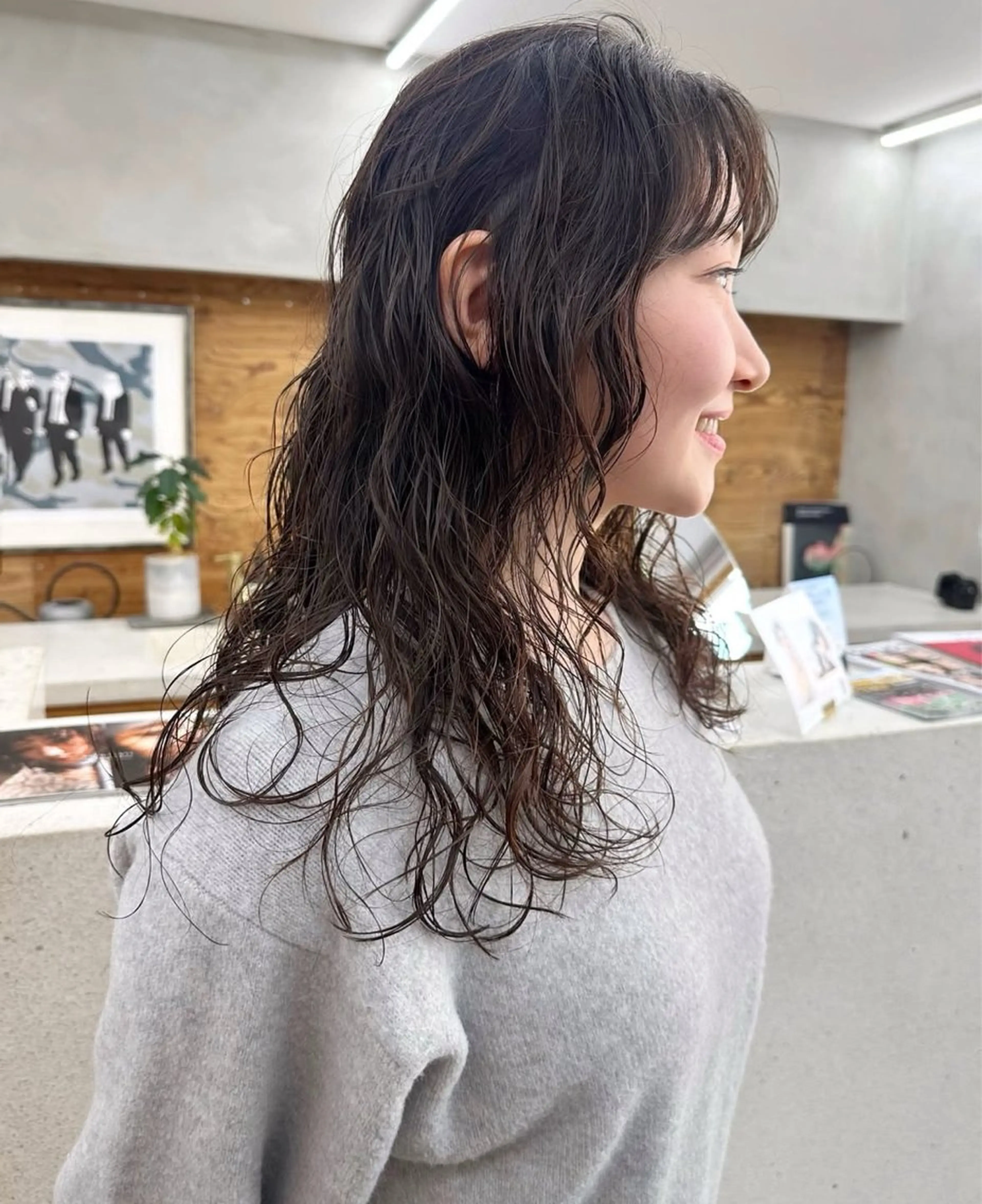 ミディアム パーマ ミディアムパーマ レイヤーカット ニュアンスパーマ スパイラルパーマ カット パーマ パーマ /レイヤー 榛地渉馬 /矢場町のヘアスタイル