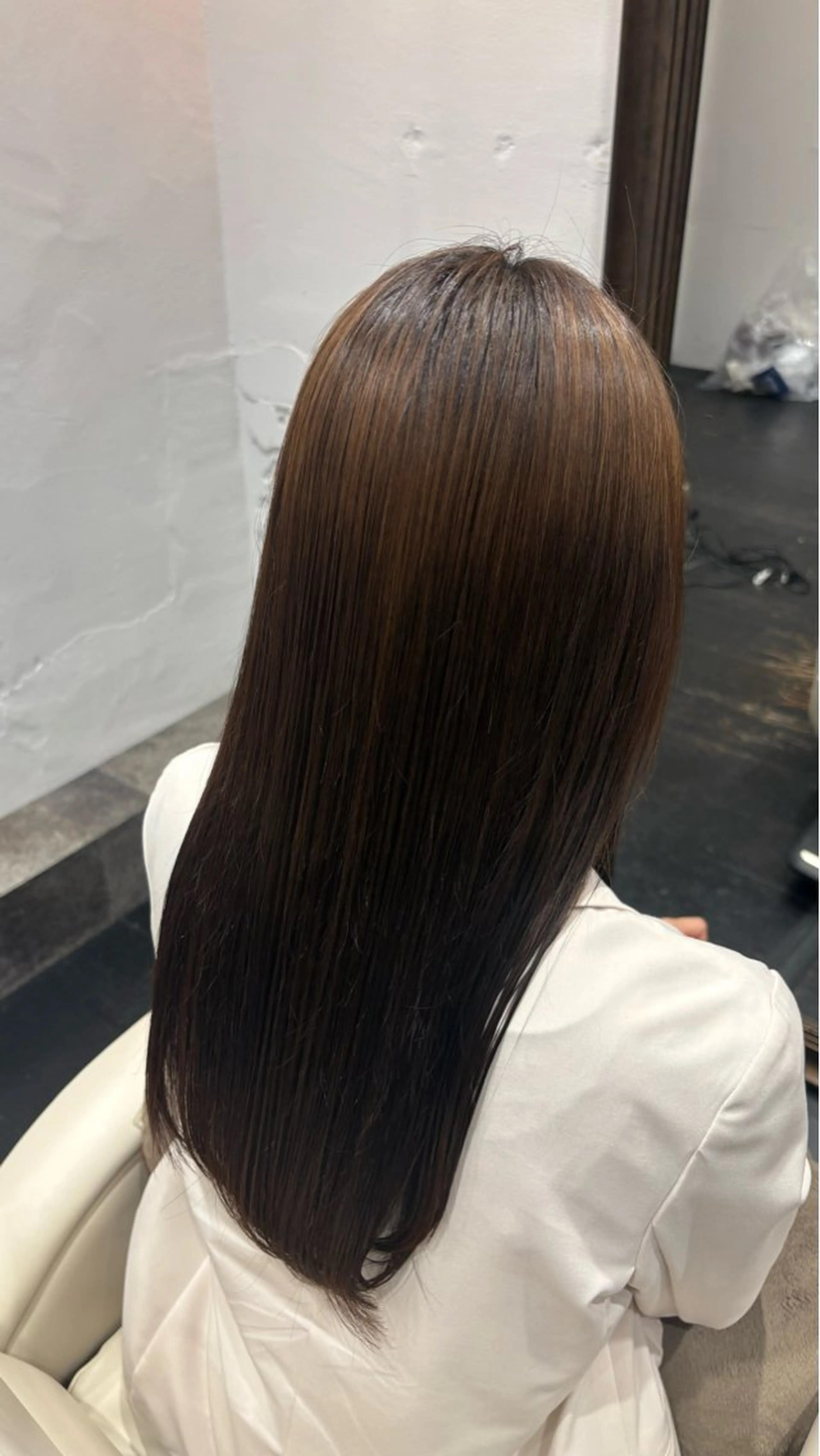 セミロング パーマ カット 縮毛矯正 トリートメント なぎさ 🎀  / 透明感カラー/心斎橋のヘアスタイル