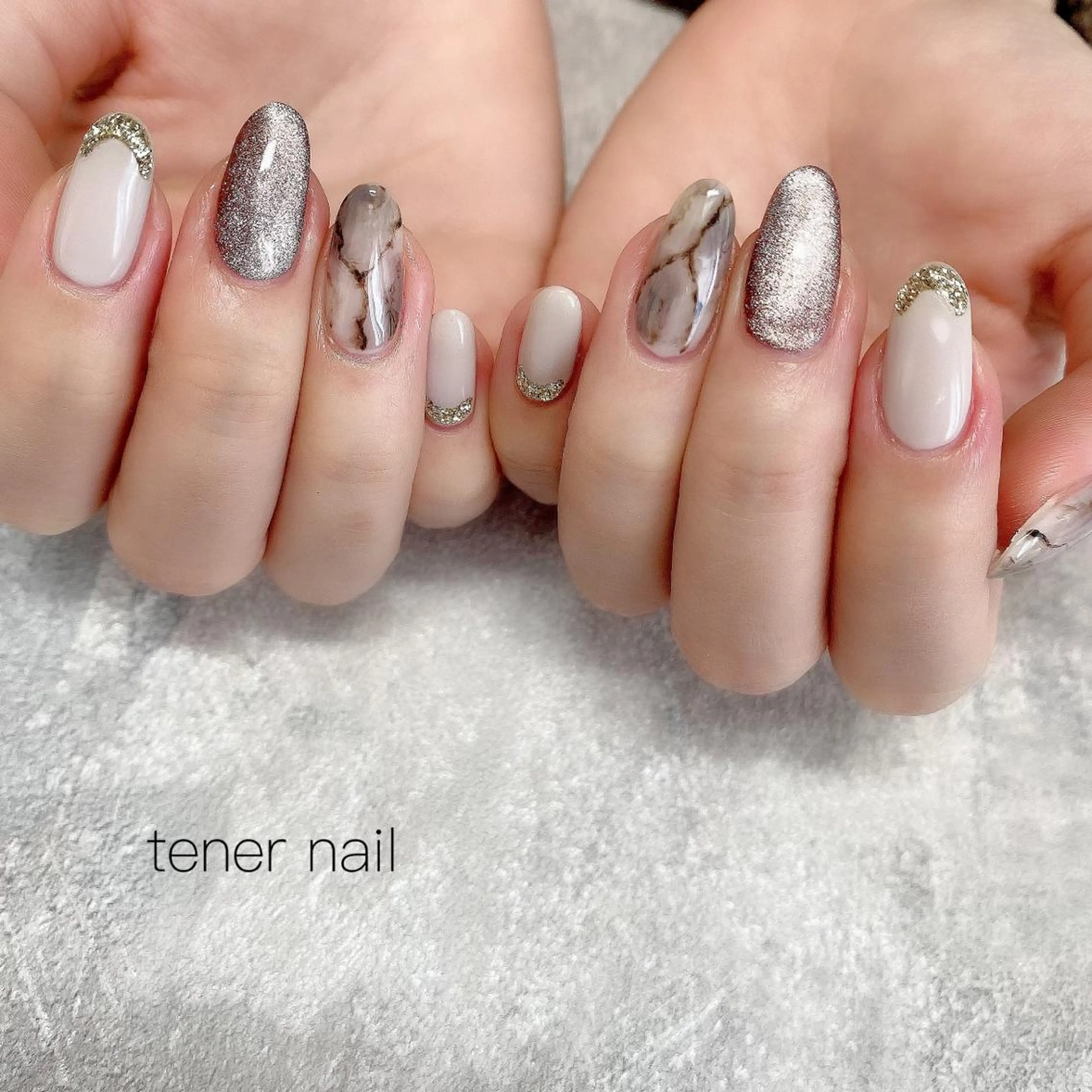 ネイル マグネットネイル 大理石ネイル(マーブル) テネルネイル tener nailのネイルデザイン