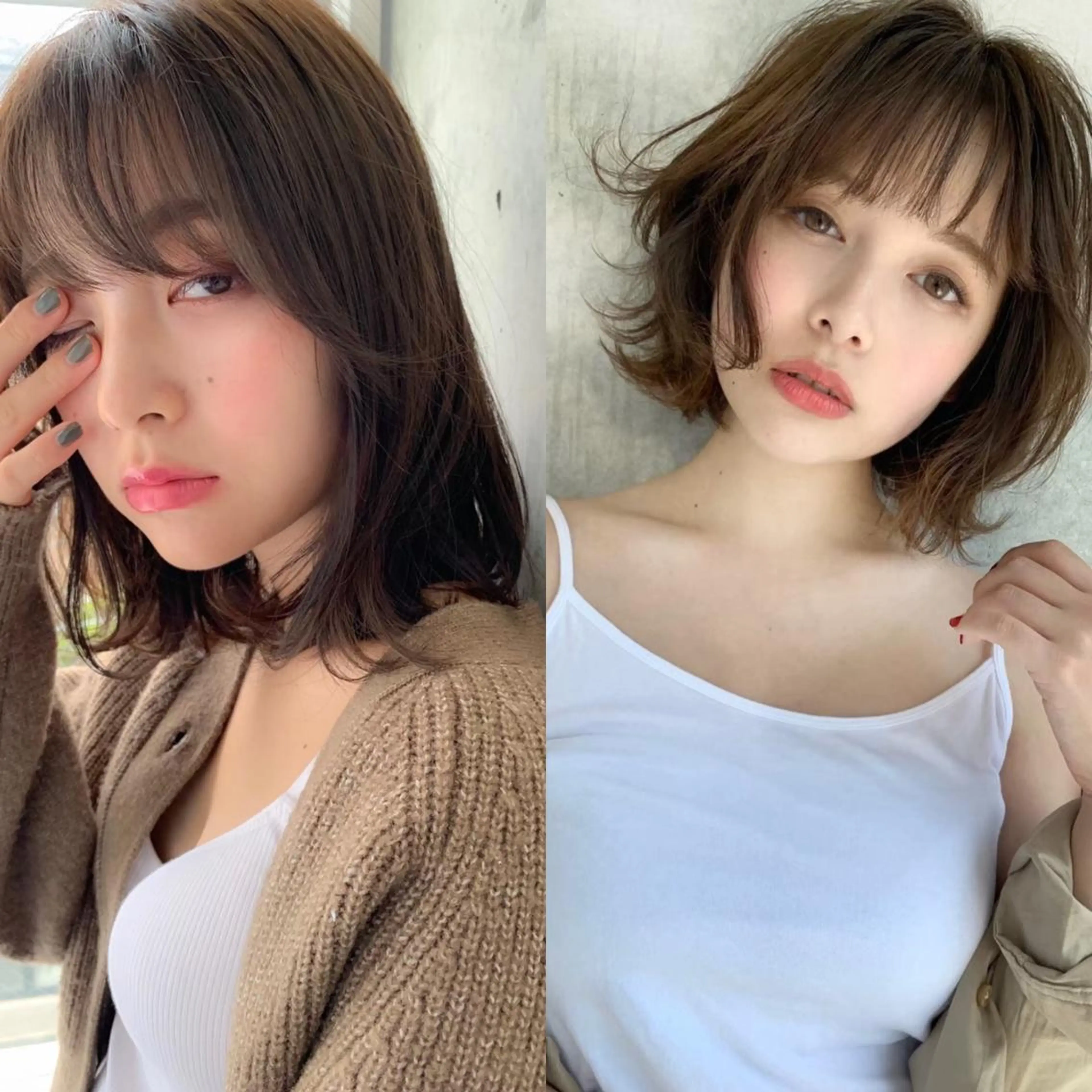 ミディアム カラー パーマ ♡透け感カラー 大賀哲平♡のヘアスタイル