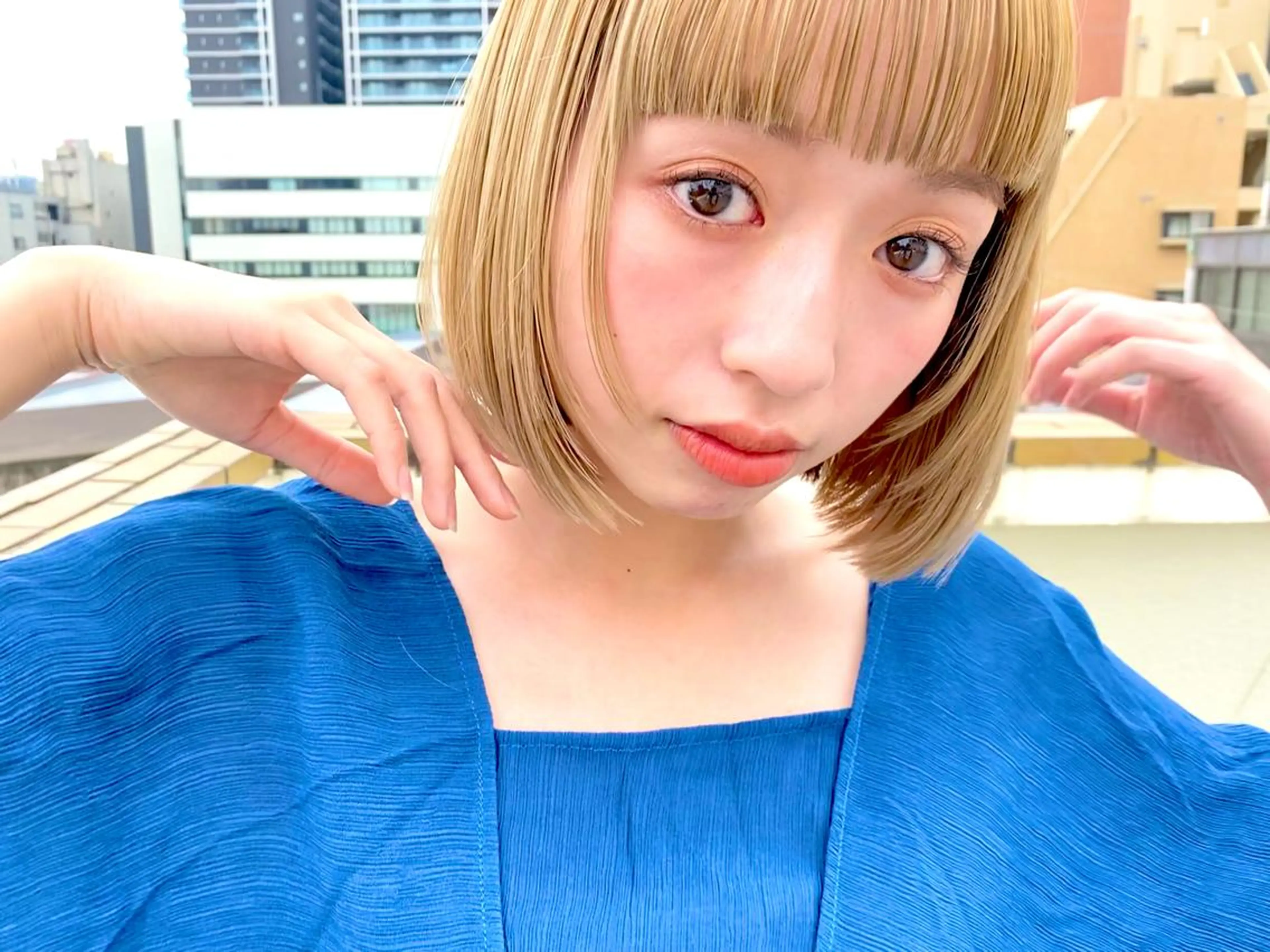 ミディアム カラー ブリーチ ダブルカラー ハイトーンカラー ボブ CARICIA🌱 masaeのヘアスタイル