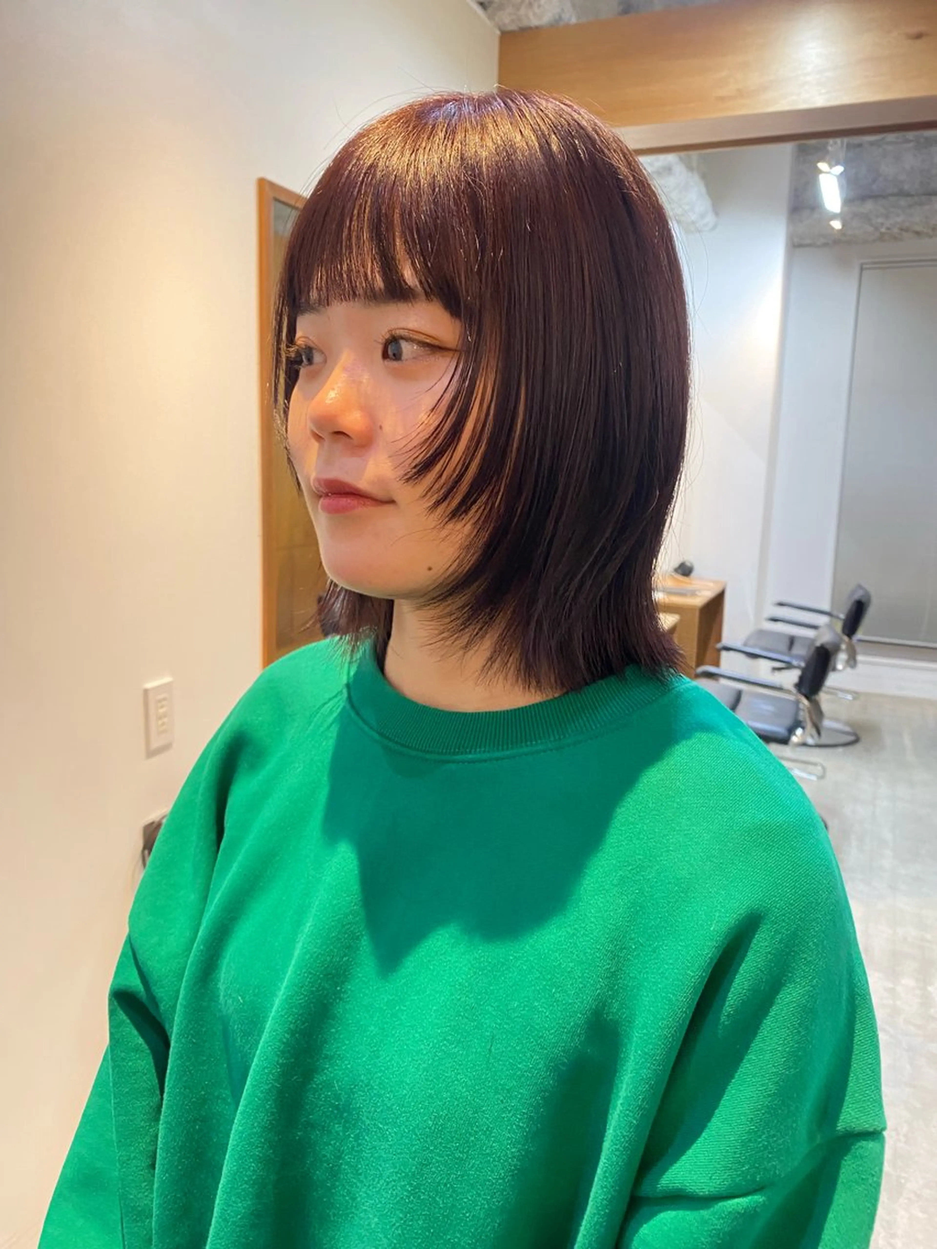 ミディアム カラー ブリーチ ダブルカラー ラベンダーカラー ブリーチなしカラー ピンクカラー 永田 愛莉のヘアスタイル