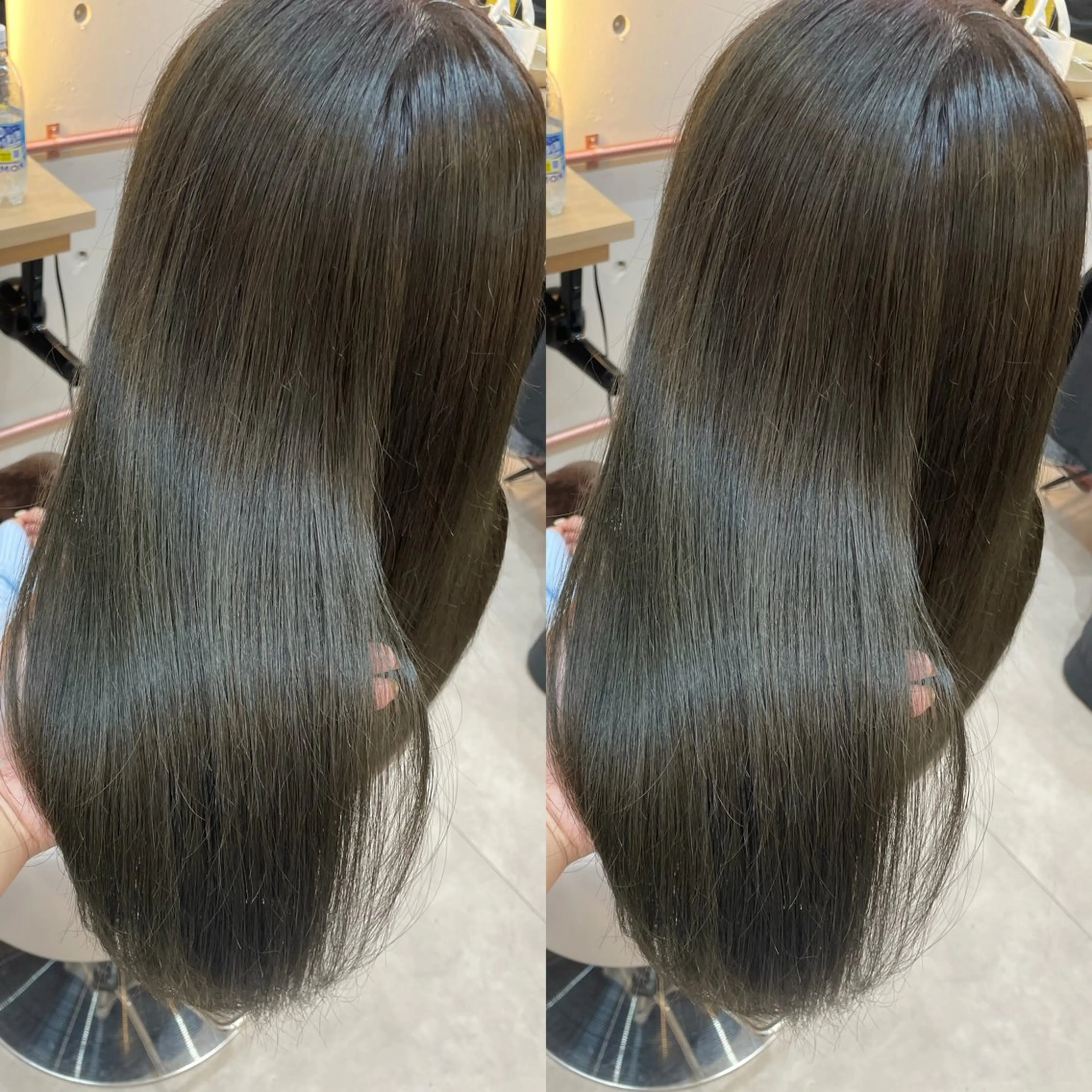 ロング カラー ブラウンカラー オリーブブラウン ヘアカラー トリートメント ヘアセット ブリーチ無しダブル カラー🦕まどかのヘアスタイル