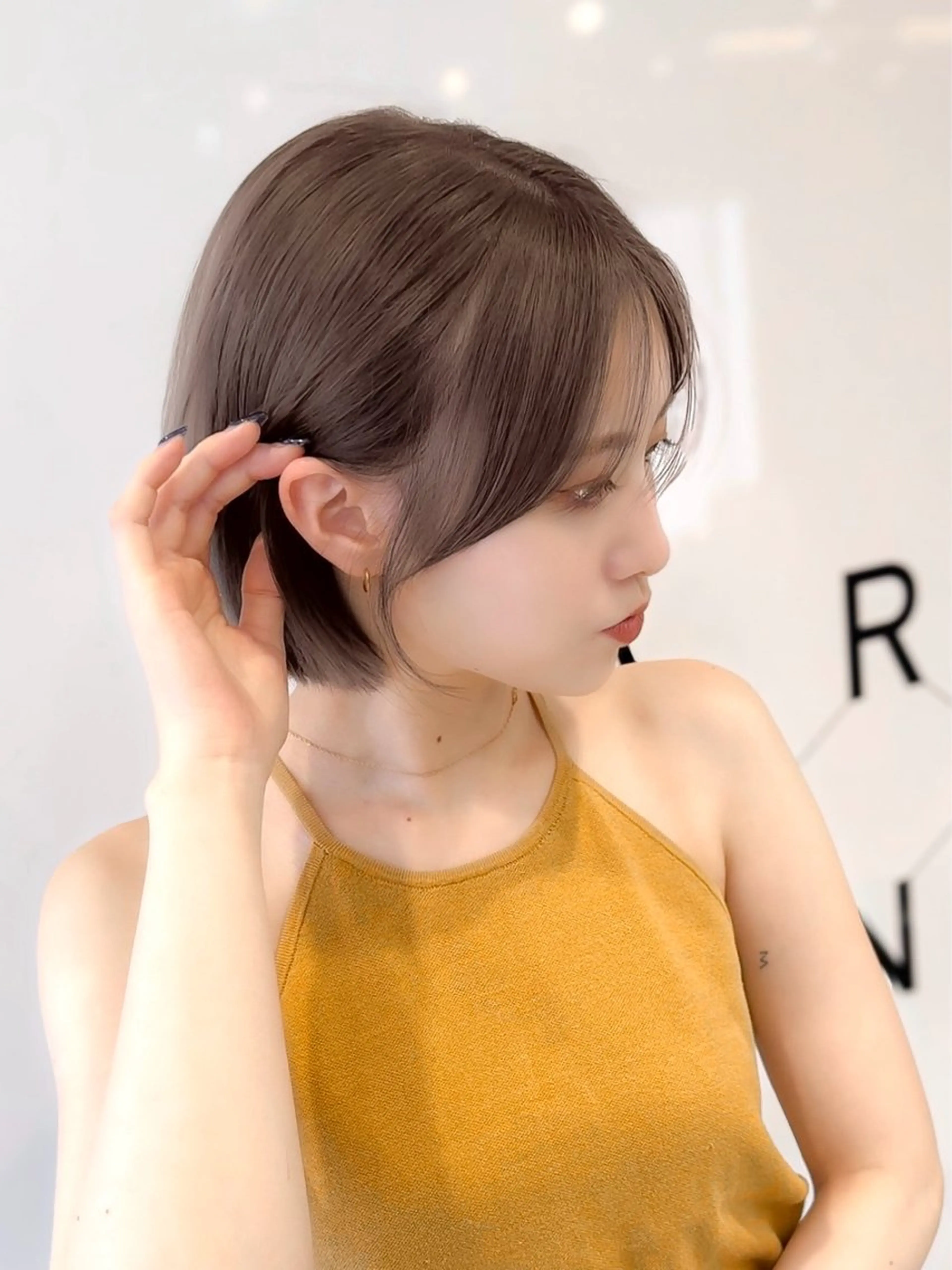 ショート ボブ 外ハネヘア カット ヘアカラー トリートメント 髪質改善/レイヤー /韓国ヘアNOBUのヘアスタイル