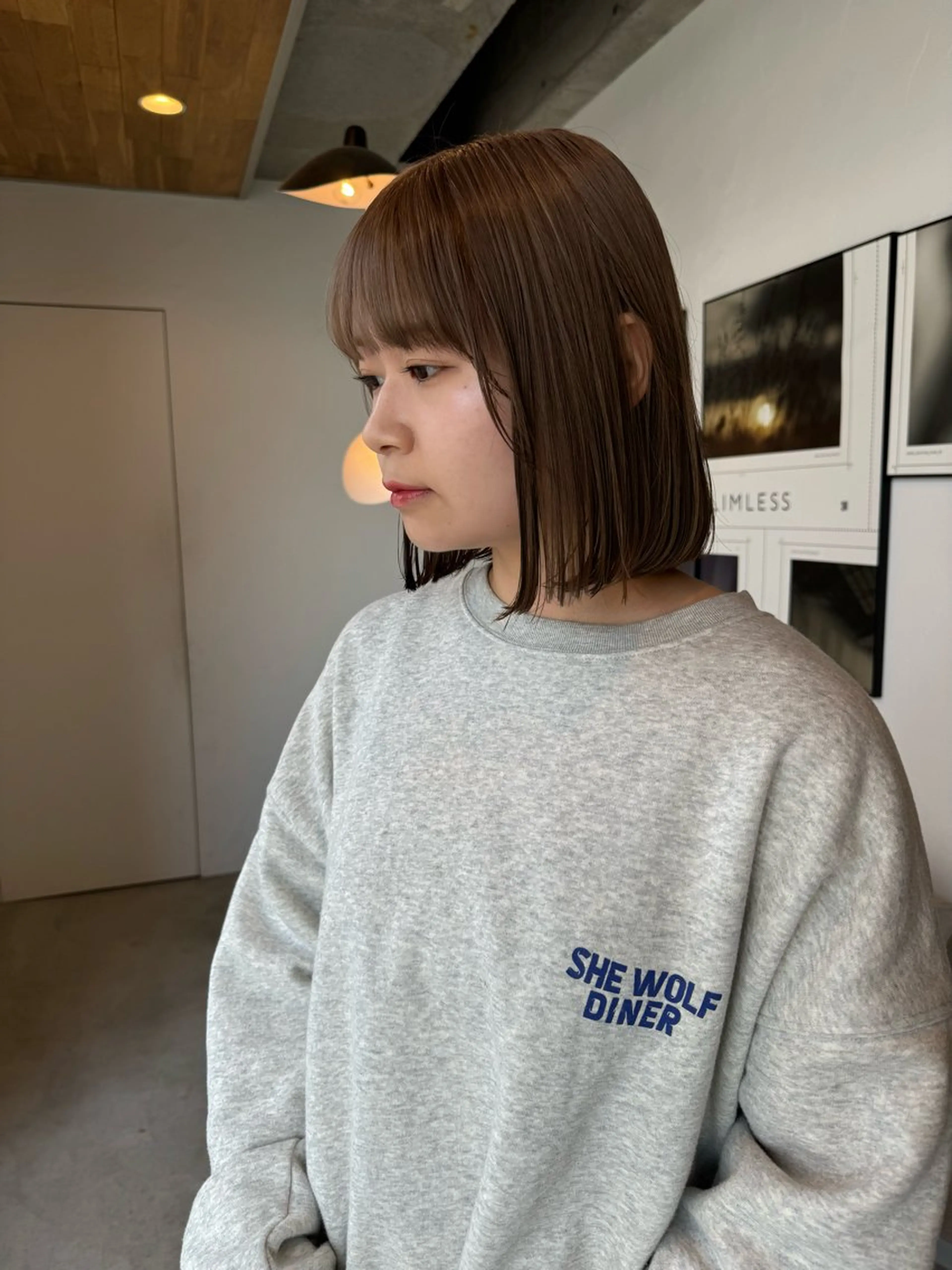 ミディアム カット ヘアカラー トリートメント ベージュカラー/新潟 カラー特化/落合優吾のヘアスタイル