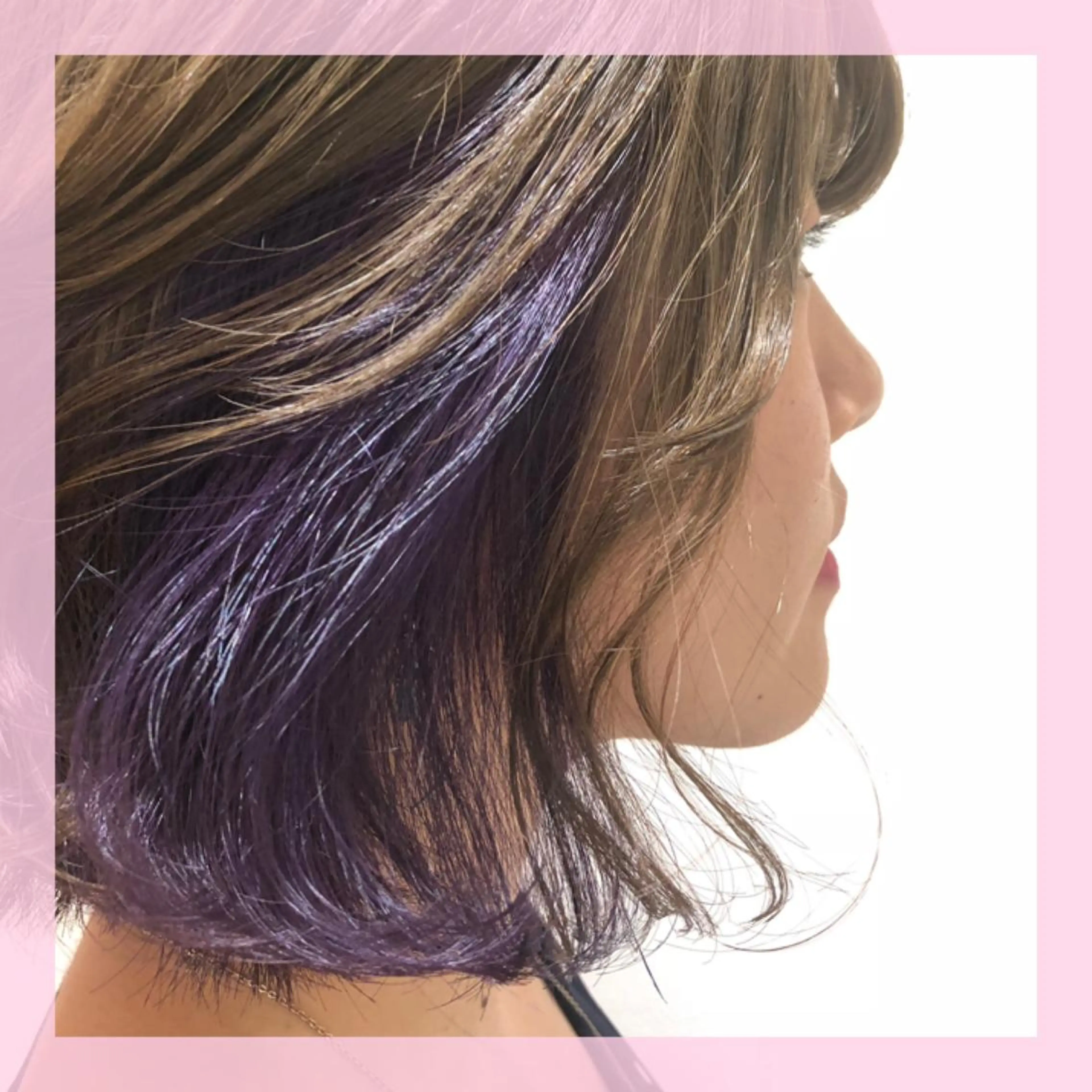 ショート カラー インナーカラー バイオレットカラー plum.所属・🍒前川 🍒のヘアスタイル