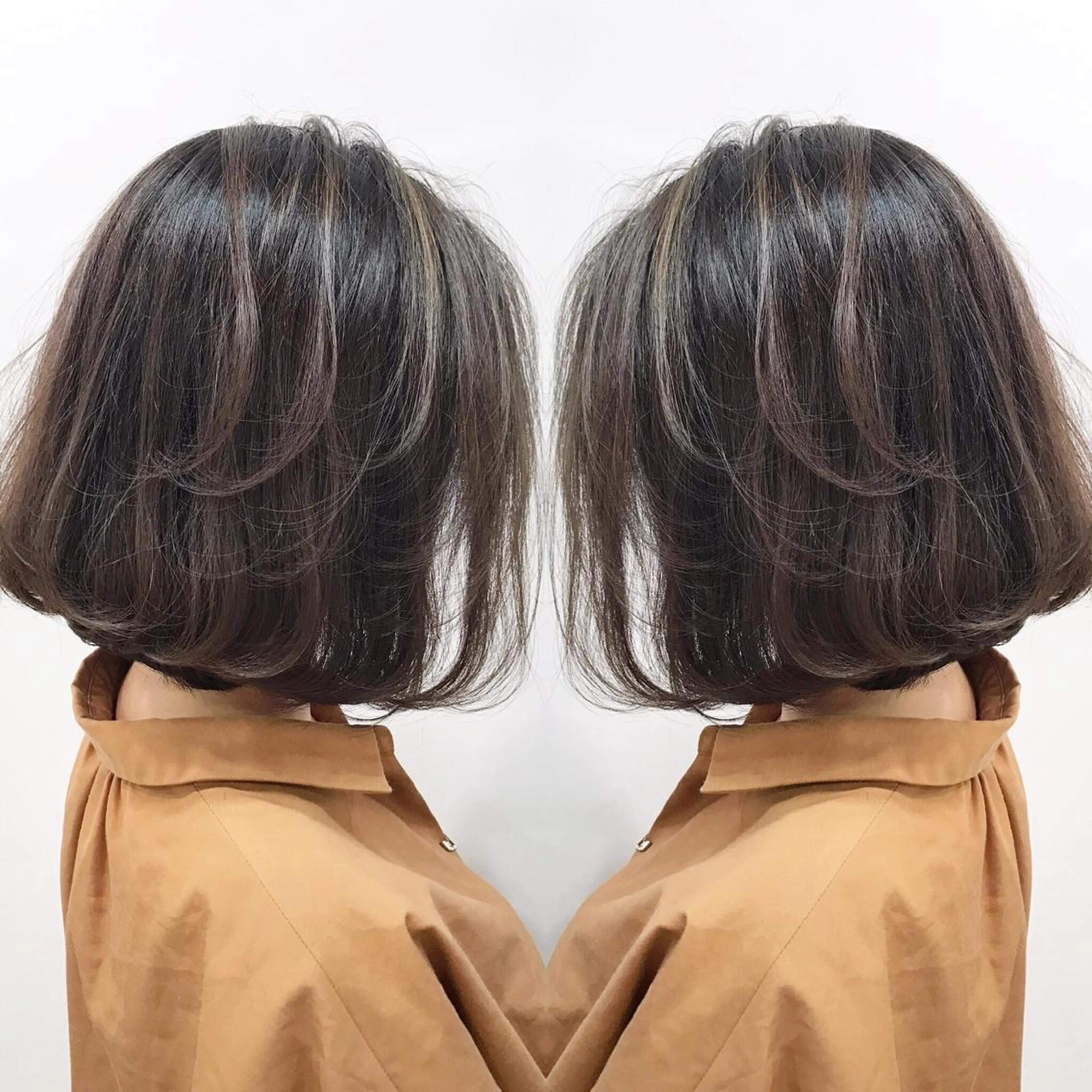 ミディアム カラー ヘアアレンジ ヘアカラー トリートメント 縮毛矯正 髪質改善寺坂雄飛💐のヘアスタイル