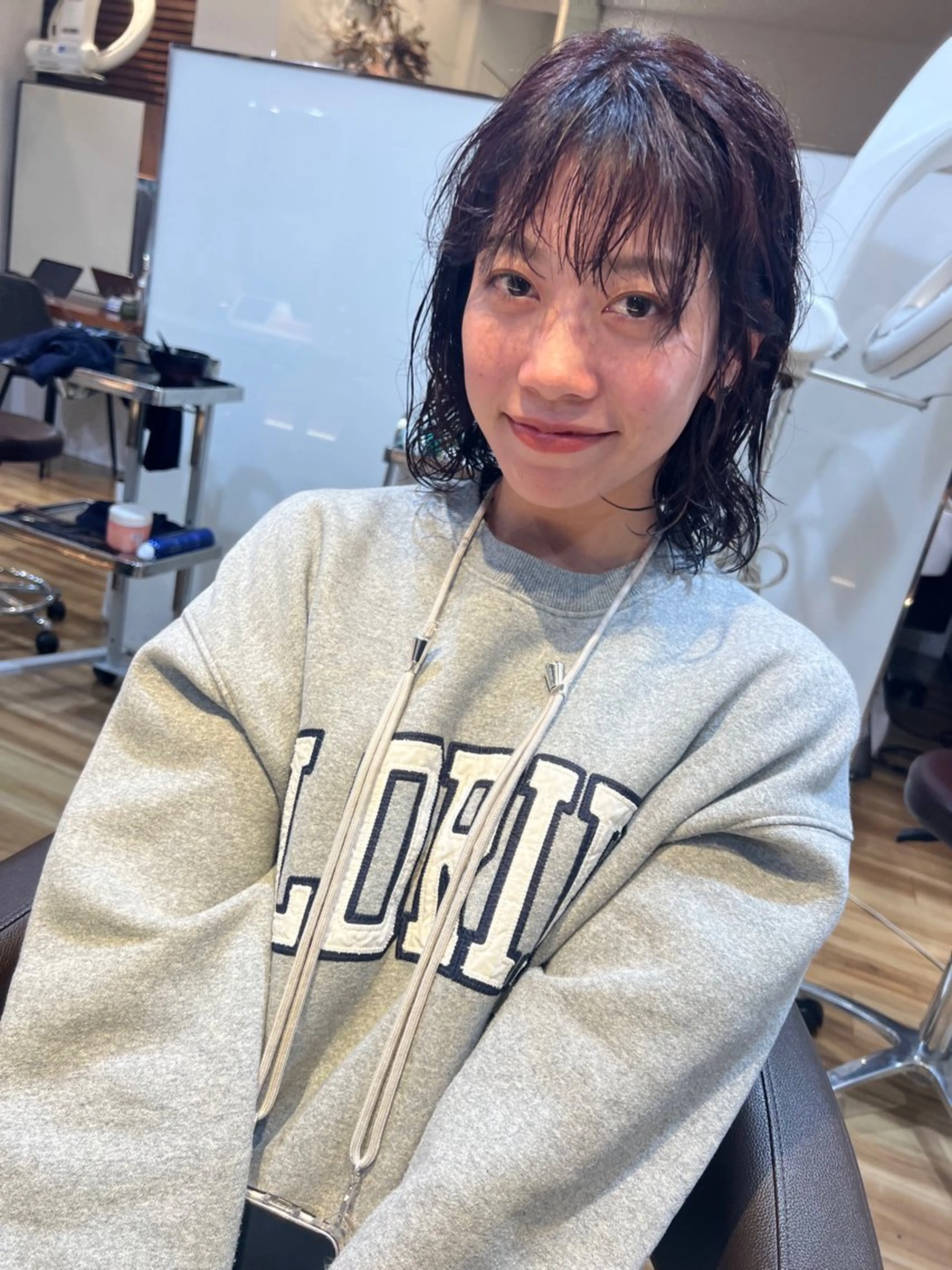 ミディアム カラー パーマ 池田理紗/ bob/メンズカットのヘアスタイル