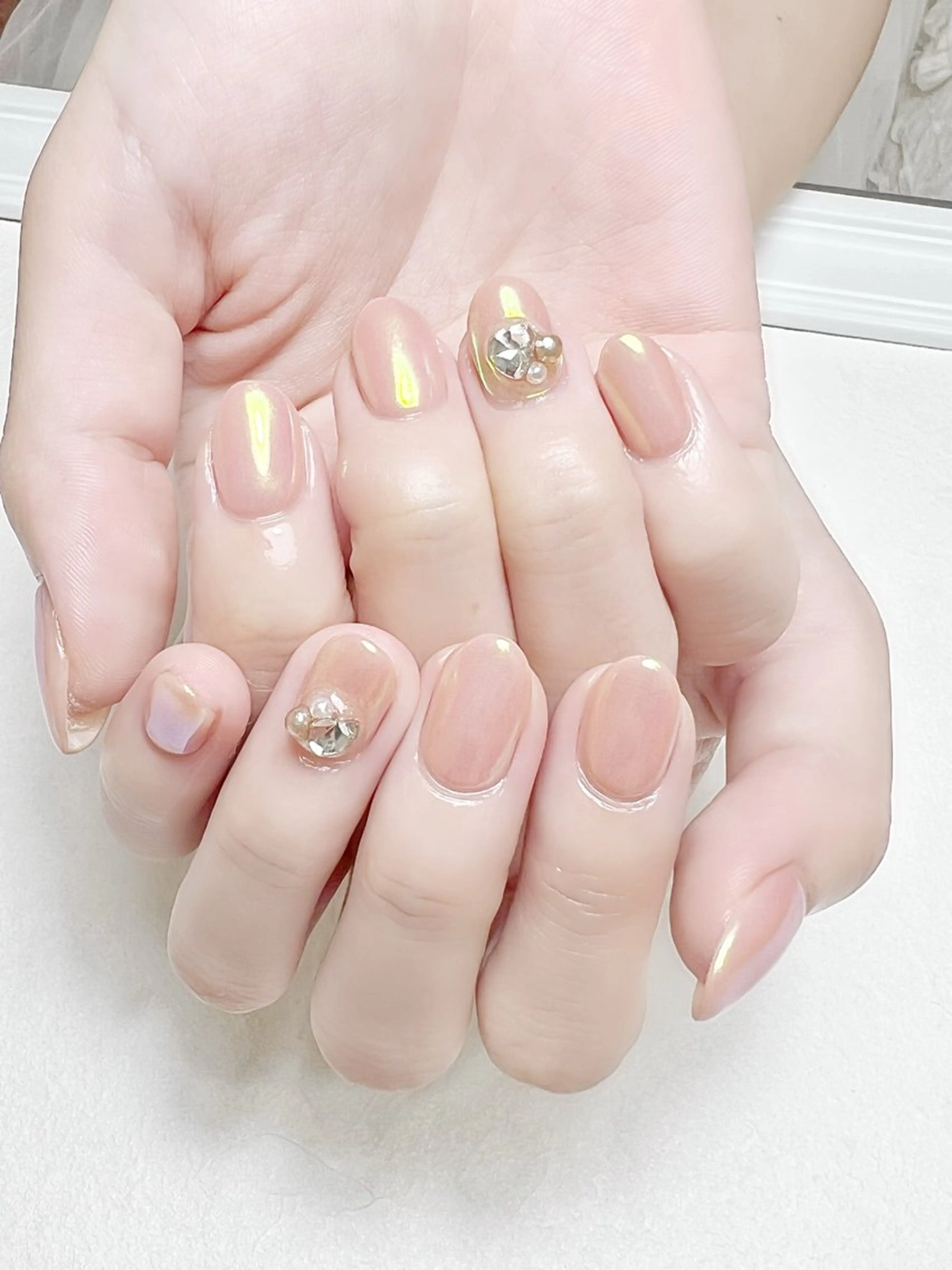 ネイル オーロラネイル オフィスネイル ワンカラーネイル 夏ネイル rouse nail RISATOのネイルデザイン