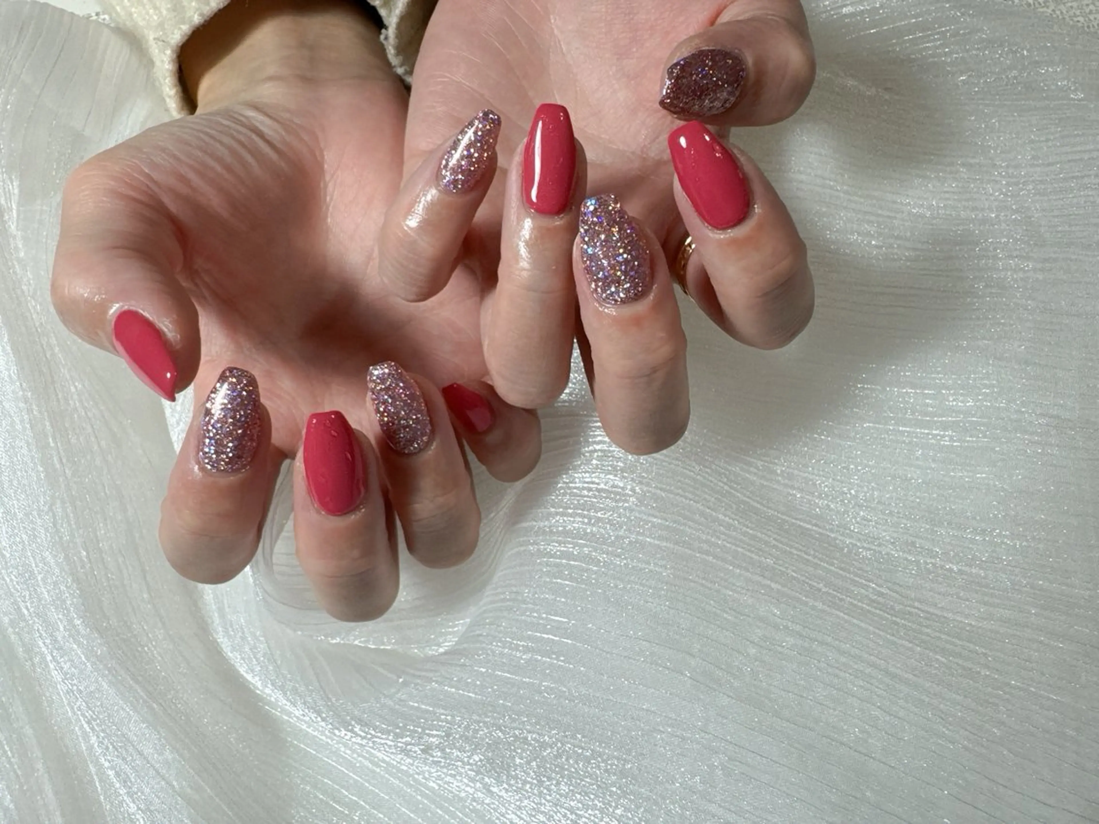 ネイル オーロラネイル フットネイル フレンチネイル ジェルネイル ハート ハンドネイル kikinail 溝の口のネイルデザイン