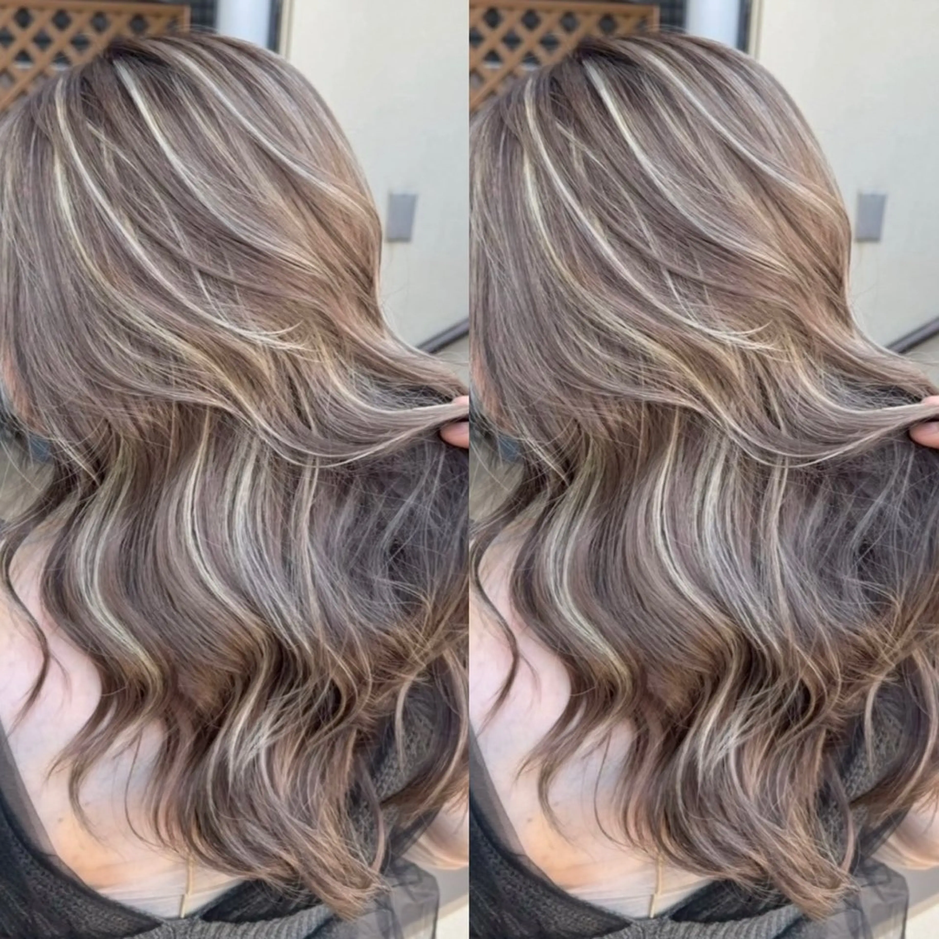 ロング カラー ベージュカラー ブリーチ ケアブリーチ デザインカラー ハイライトカラー カット ヘアカラー トリートメント 表参道/ハイライト バレイヤージュのヘアスタイル