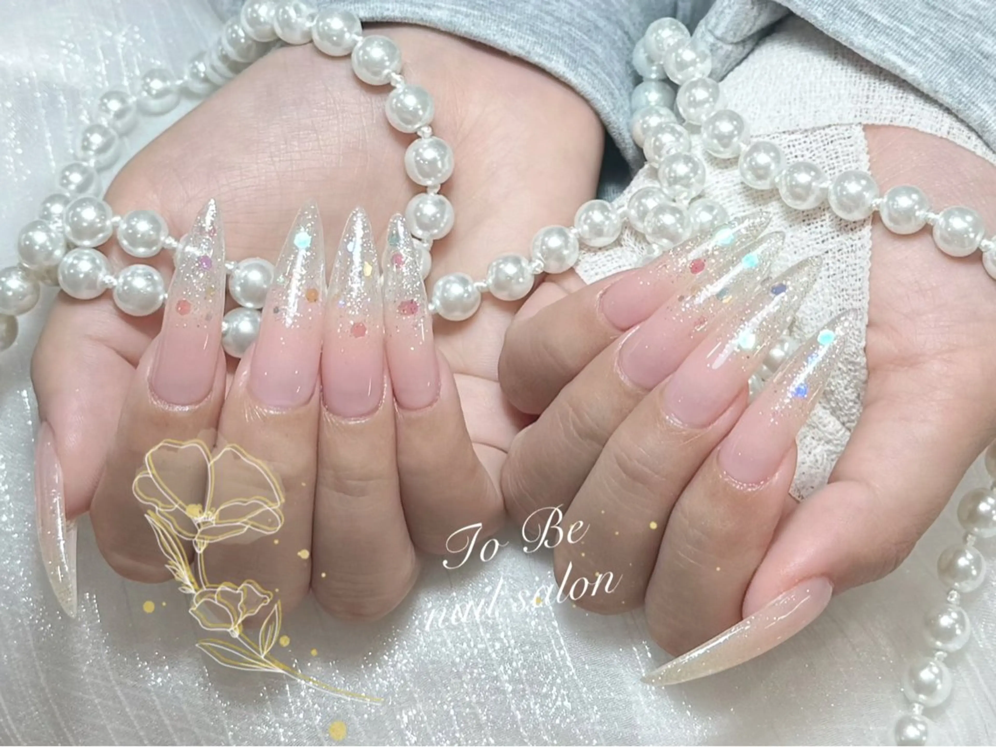 ロング ハンドネイル Nail Salon To Be珈月のネイルデザイン