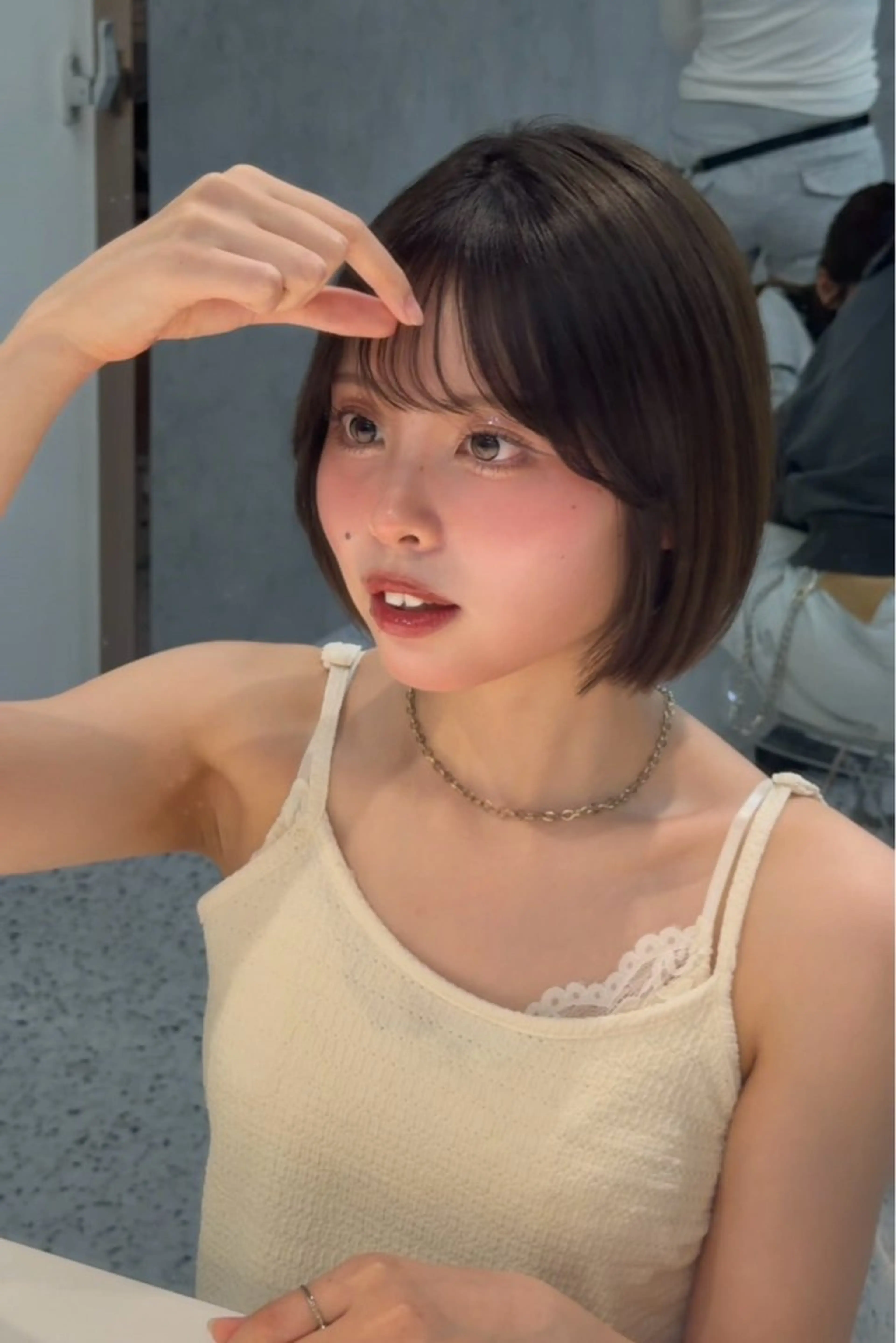 ミディアム カット 縮毛矯正 トリートメント けいし🐬ボブ 美髪縮毛矯正のヘアスタイル