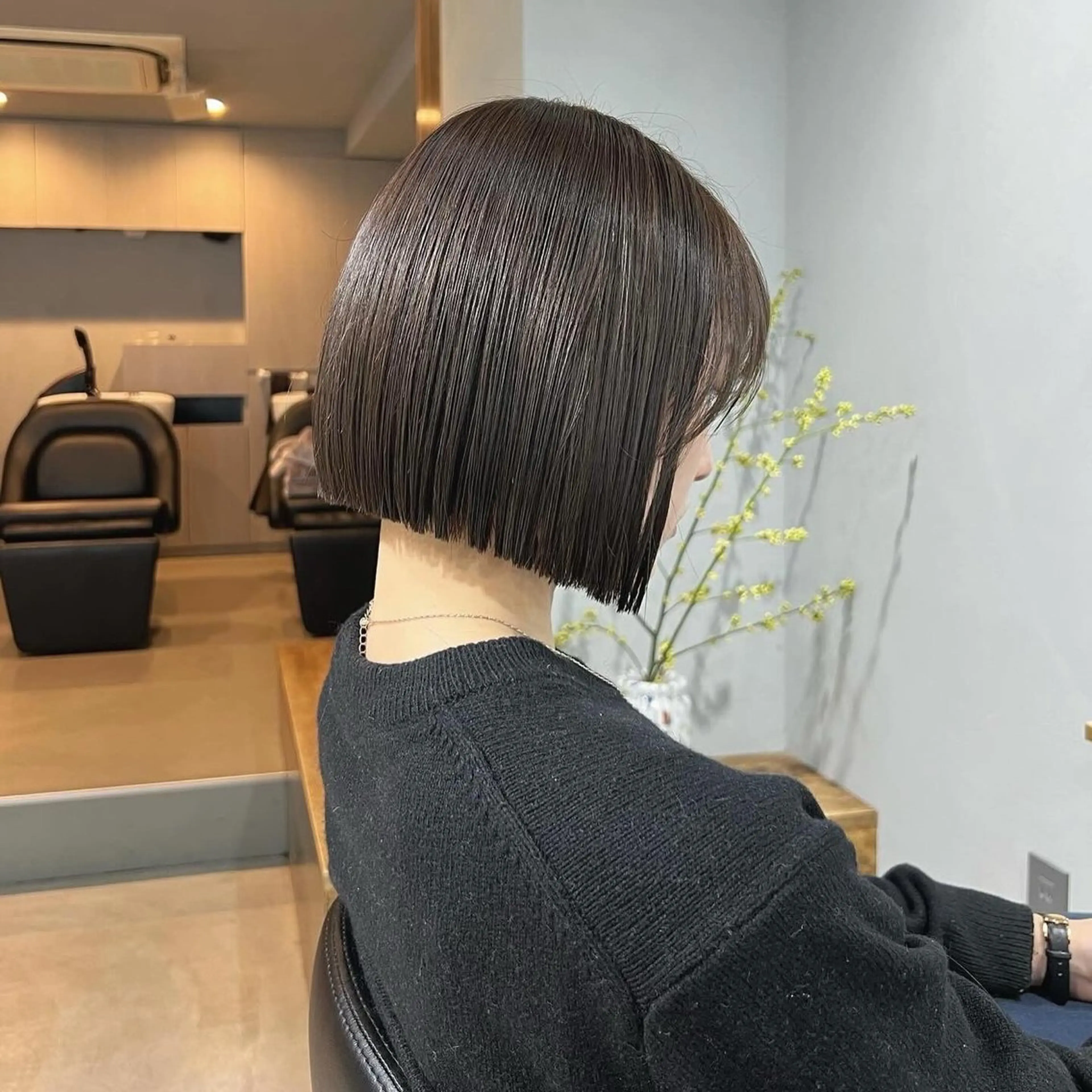 ミディアム カラー ヘアカラー トリートメント akane/ボブ /オリーブベージュのヘアスタイル